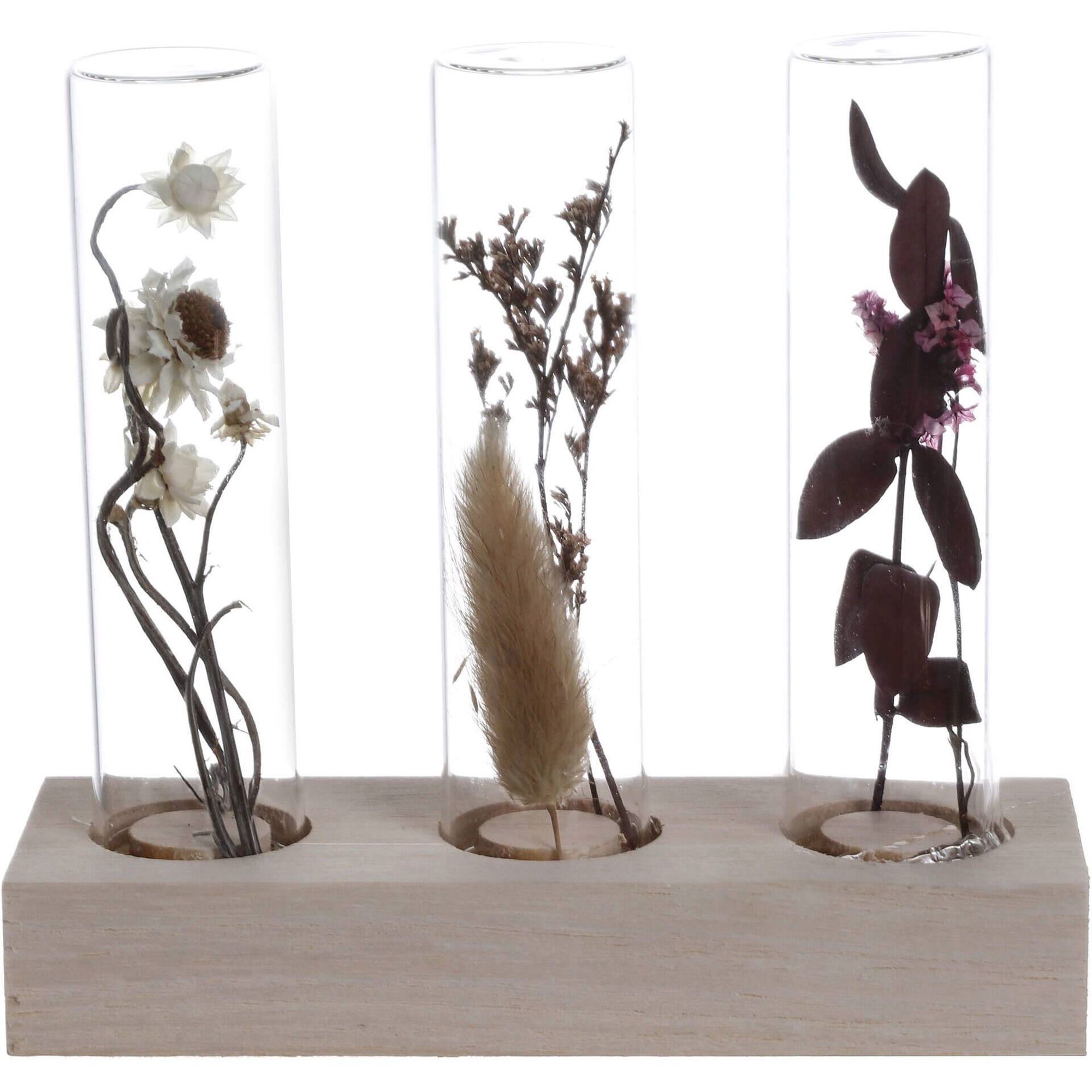 Base Madeira Tubos Flores Secas Kasa