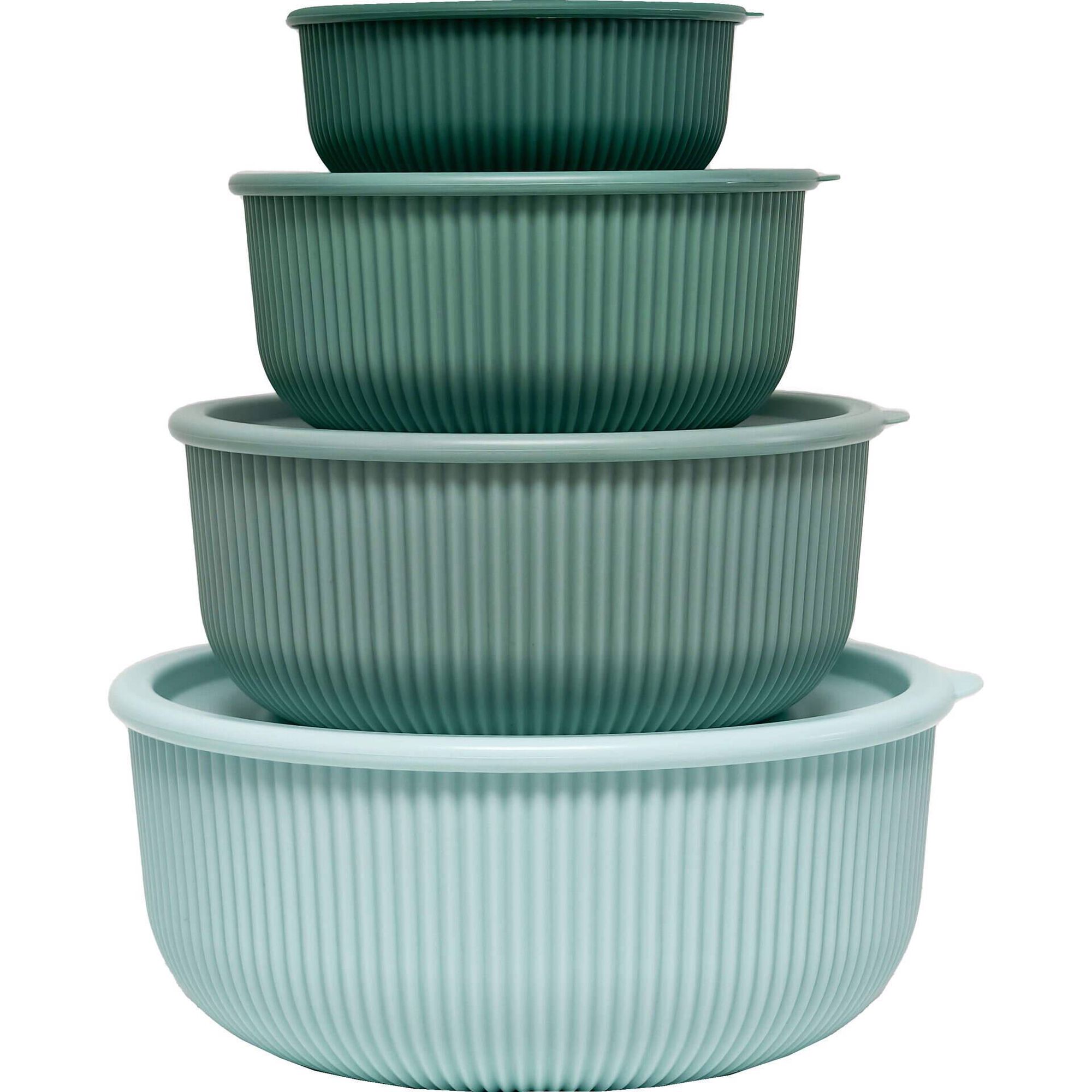 Conjunto 4 Caixas Herm&eacute;ticas Redondas Degrad&eacute; Verde Kasa