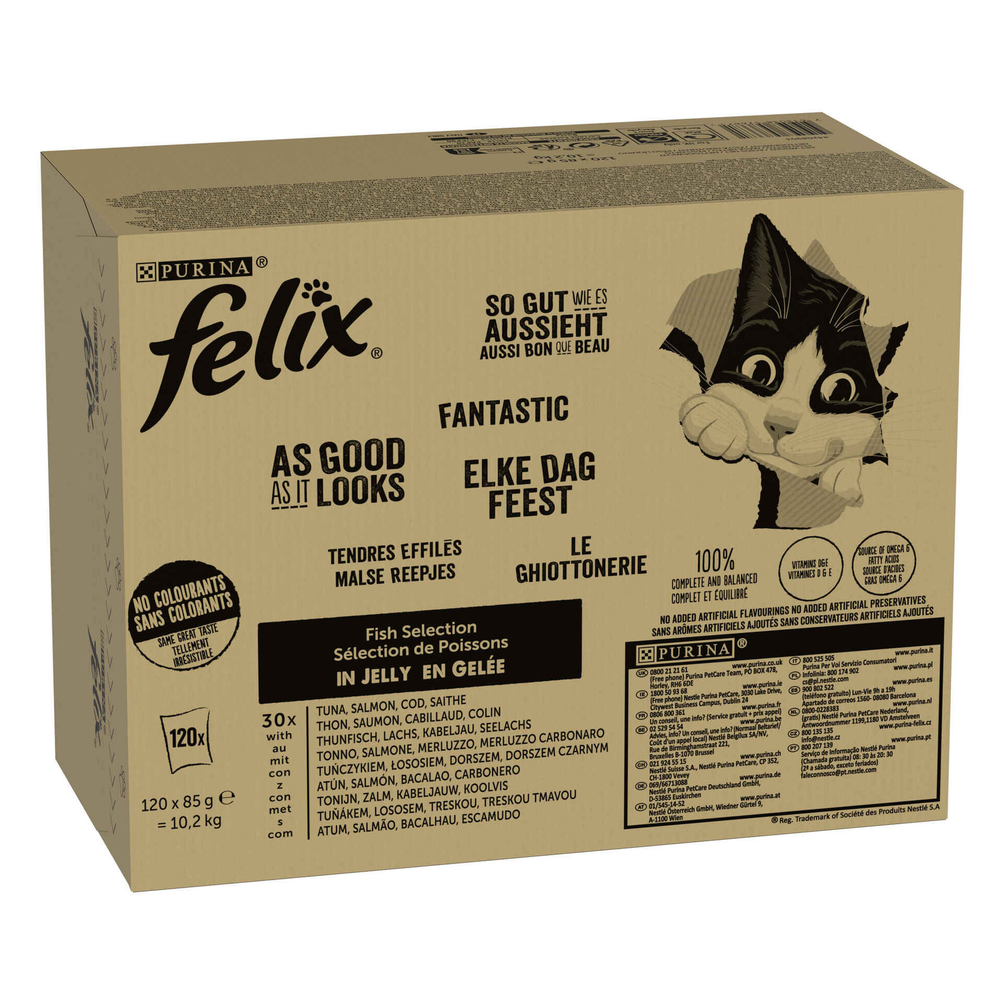 Comida H&uacute;mida para Gato Adulto Fantastic Purina Felix