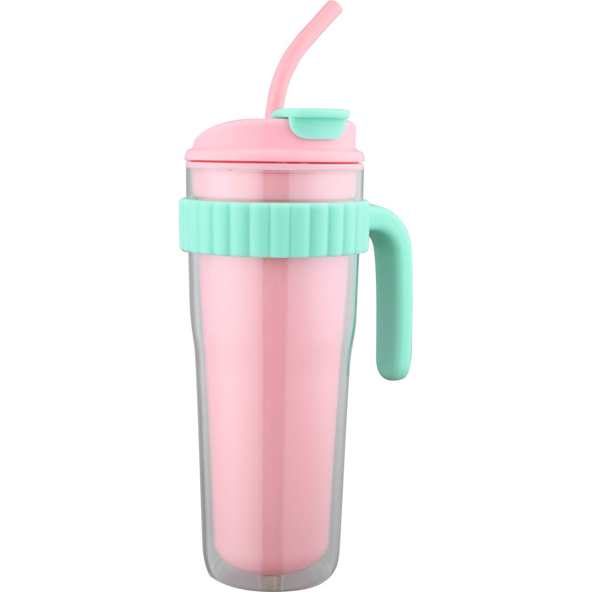 Caneca 900ml Rosa e Verde Kasa