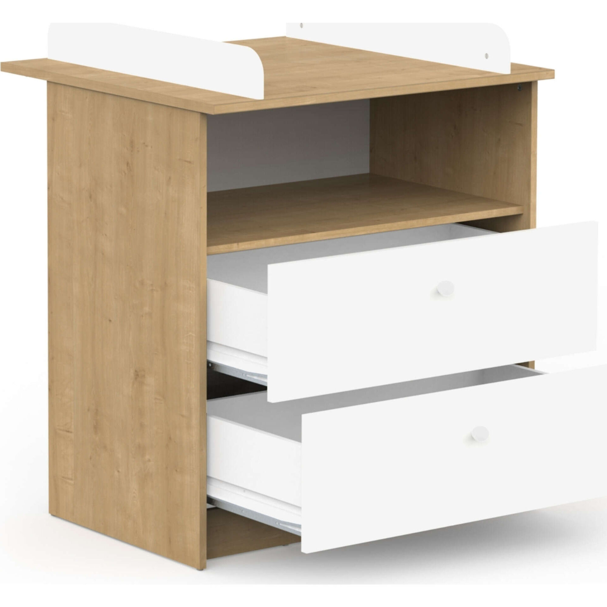 C&oacute;moda com Muda Fraldas 79,6x70x94,4cm Carvalho e Branco Helicia