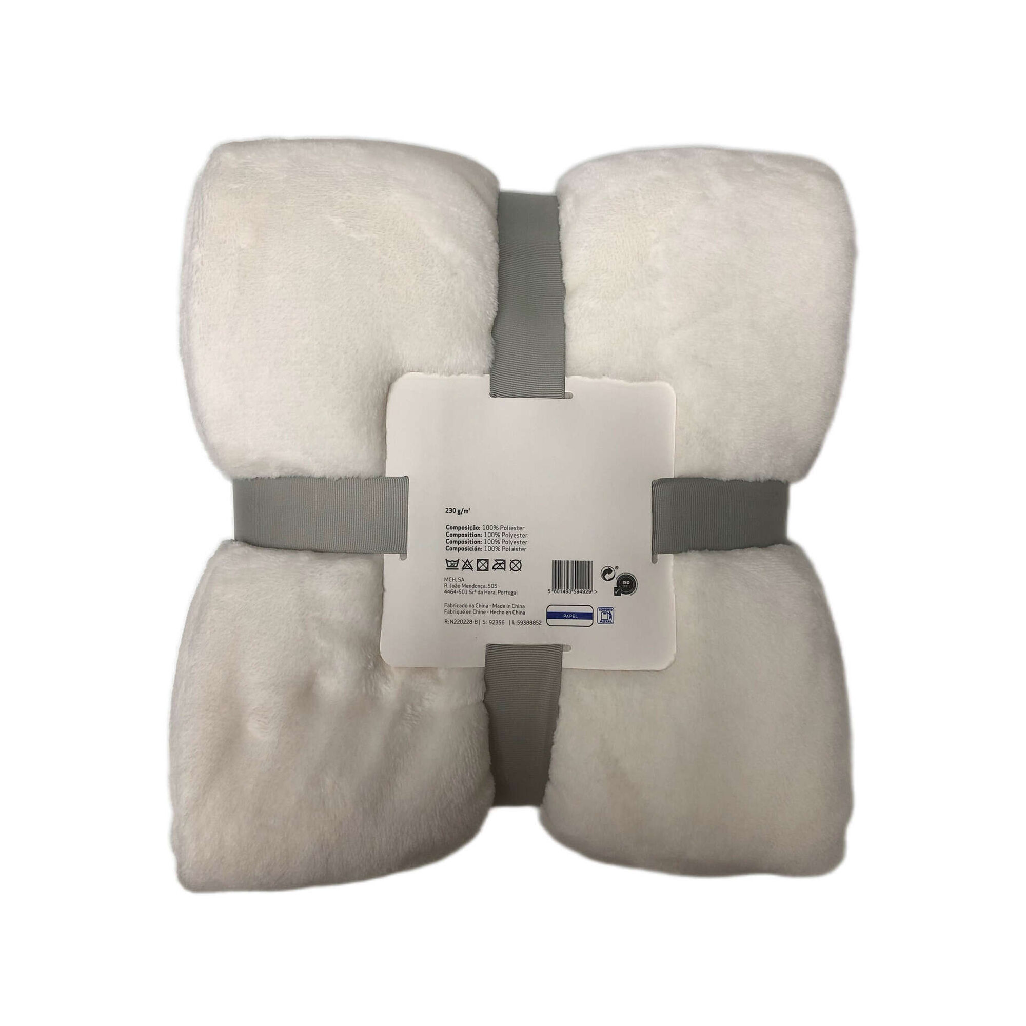 Manta Poncho com Capuz Gato Branco