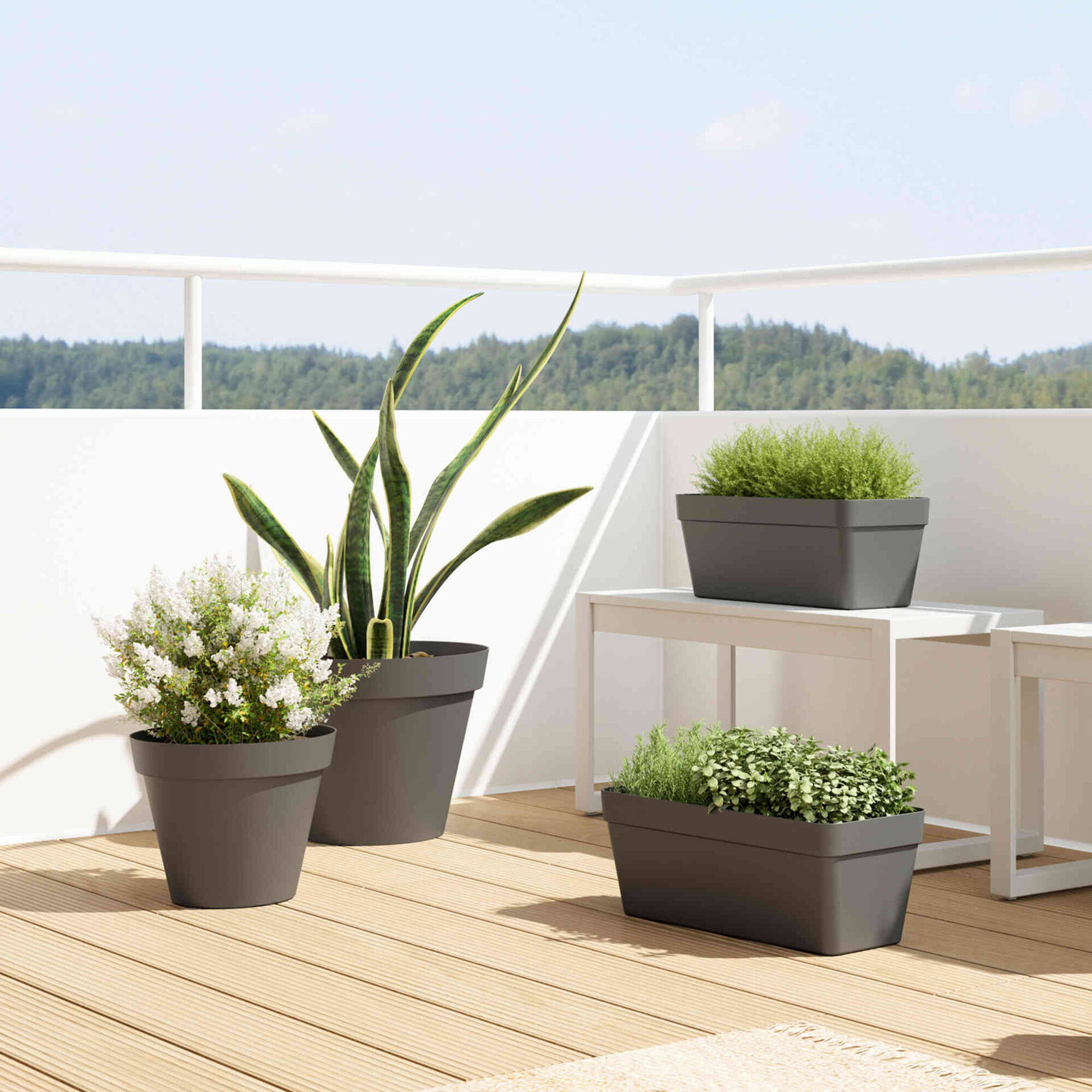 Vaso Redondo Plástico 18cm Branco