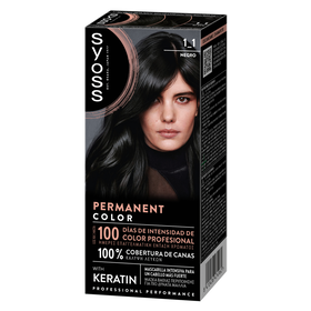 Colora&ccedil;&atilde;o Permanente Permanent Color Preto 1.1 Syoss