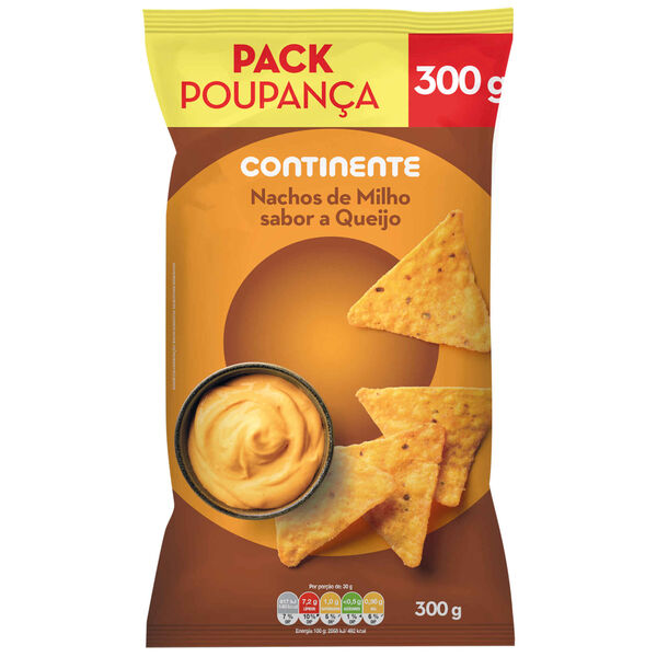 Nachos de Milho Sabor a Queijo Pack Poupança Continente