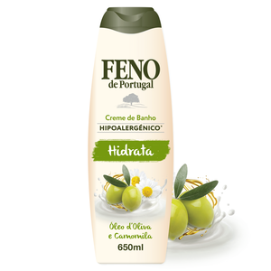 Creme de Banho Hipoalergénico Hidrata Óleo de Oliva e Camomila Feno