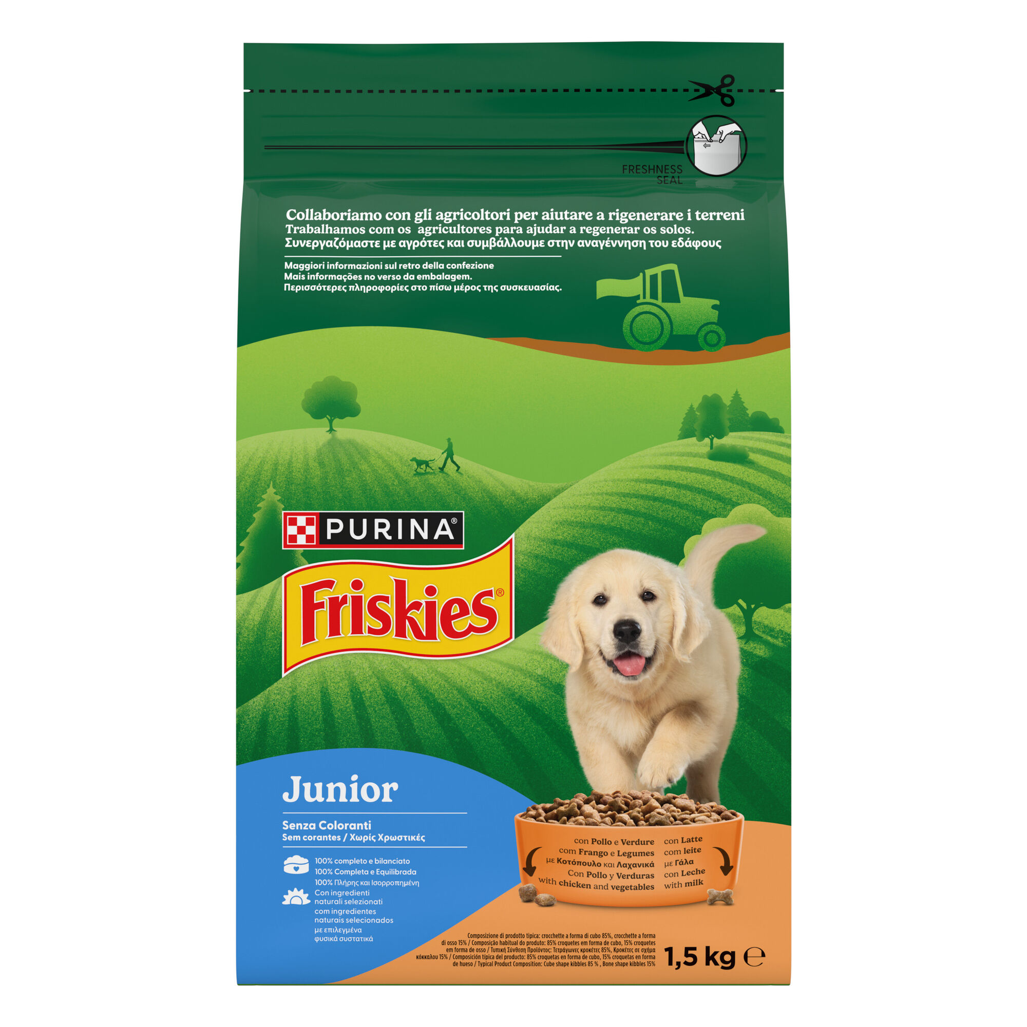 Ra&ccedil;&atilde;o para C&atilde;o J&uacute;nior Frango e Legumes Purina Friskies