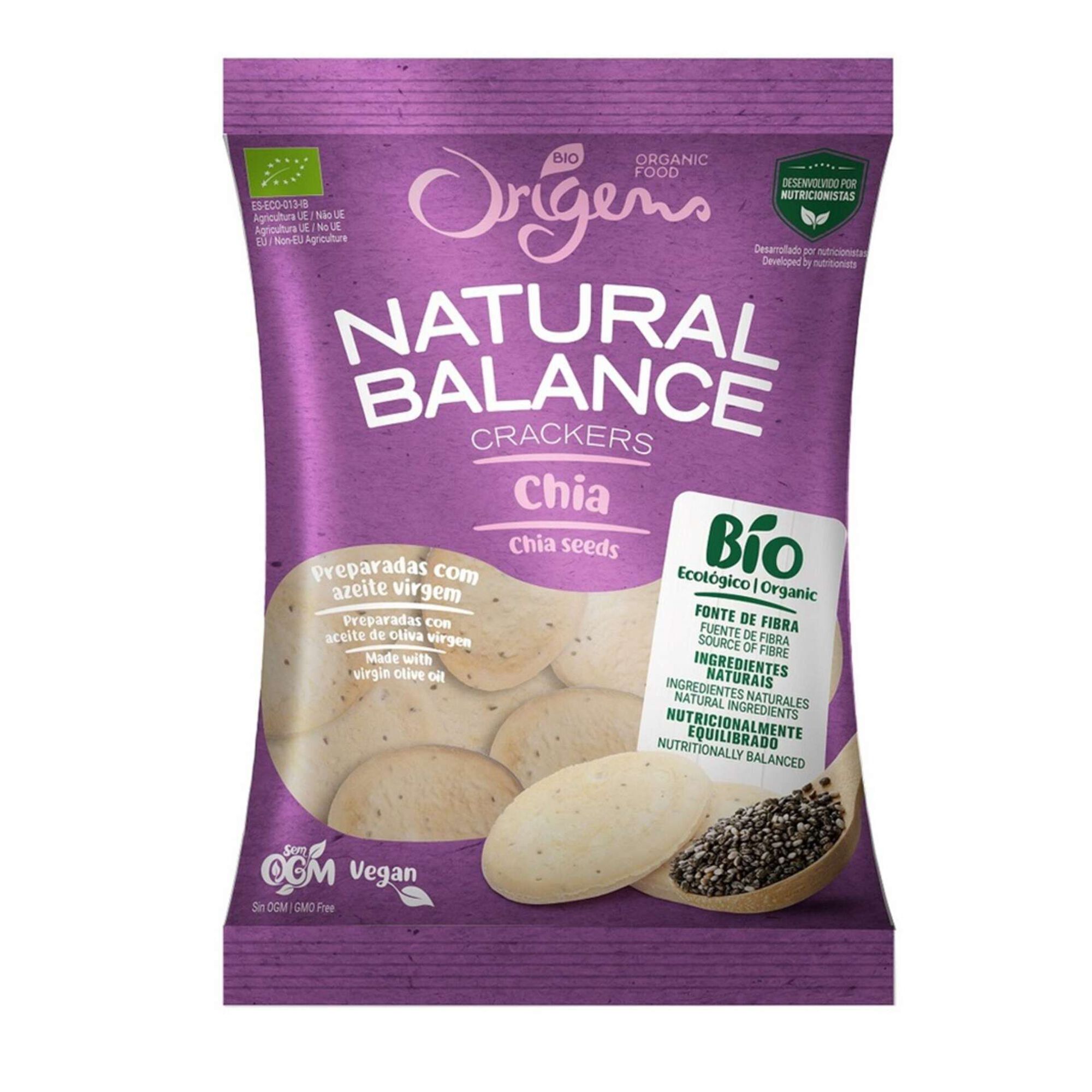 Bolachas Crackers com Chia Natural Balance Biológicas Bolachas Crackers com Chia Natural Balance Biológicas