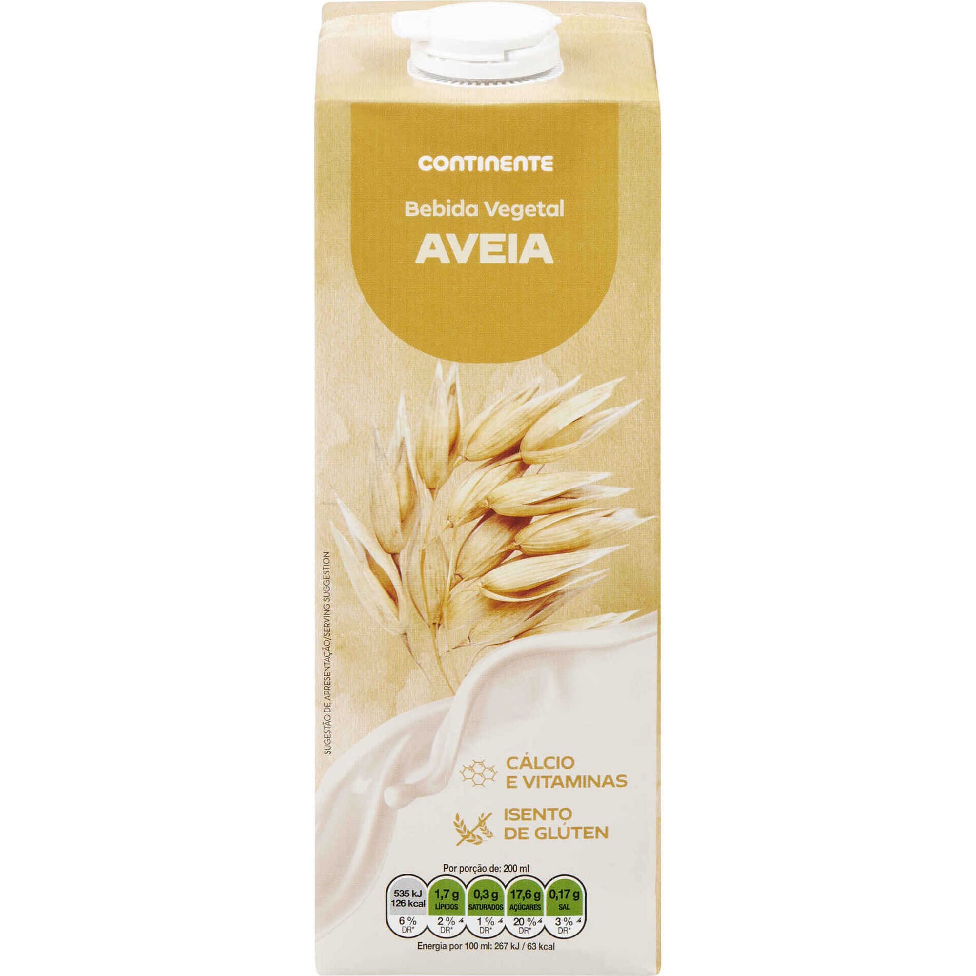 Bebida Vegetal de Aveia sem A&ccedil;&uacute;car Continente