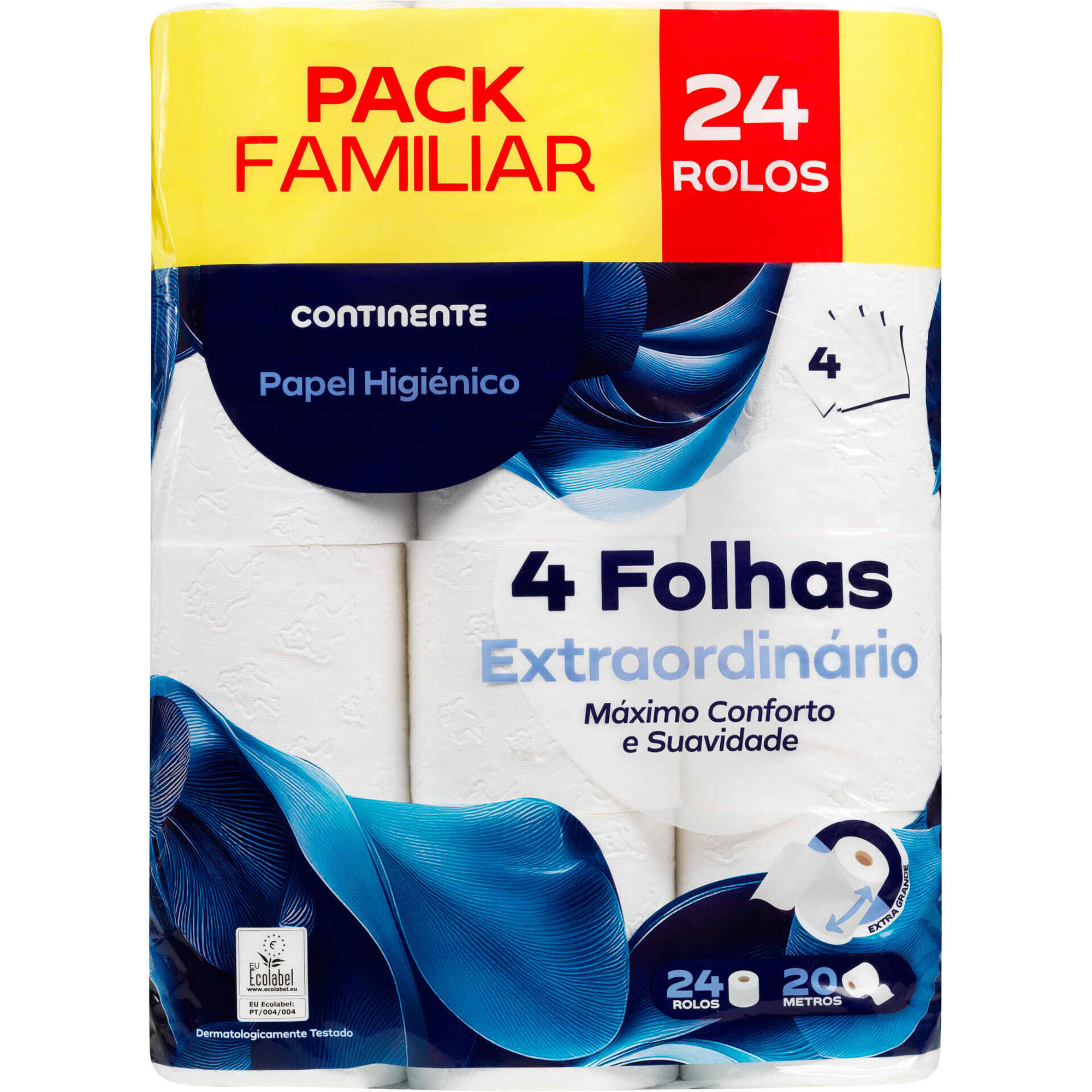 Papel Higi&eacute;nico 4 Folhas Extraordin&aacute;rio Continente