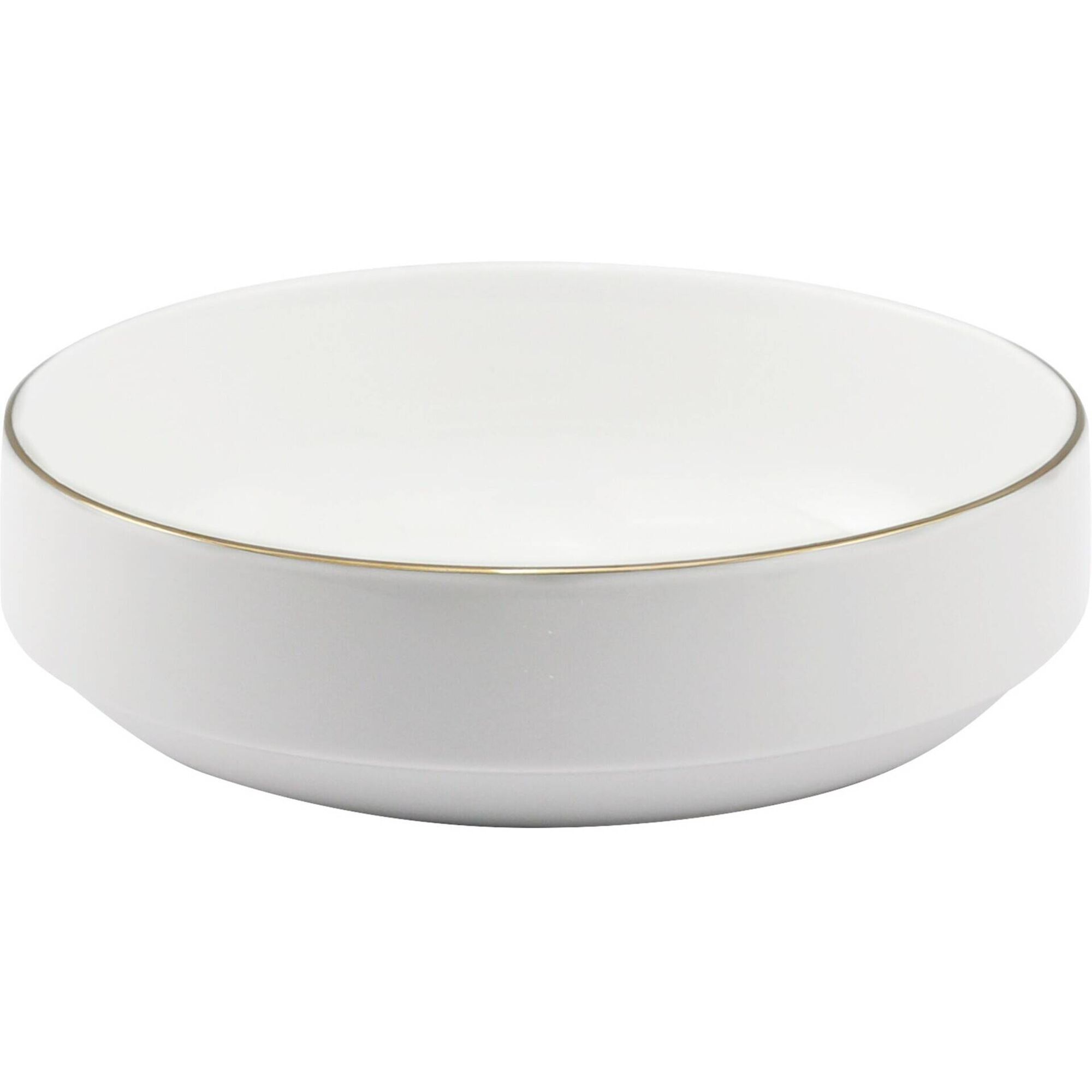 Taça Branca com Borda Dourada 20cm