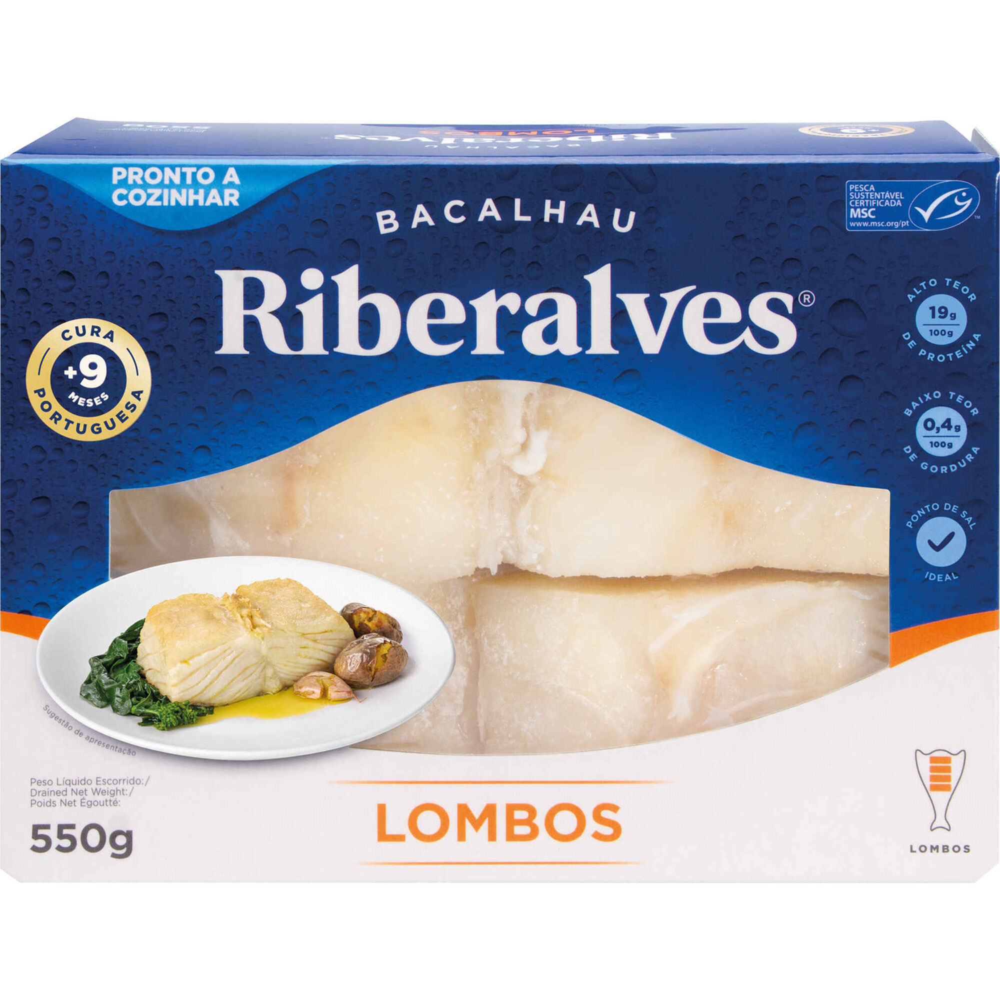 Lombos de Bacalhau 9 Meses de Cura MSC Ultracongelado