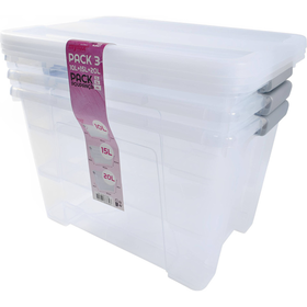 Conjunto 3 Caixas Multiusos 10L+15L+20L
