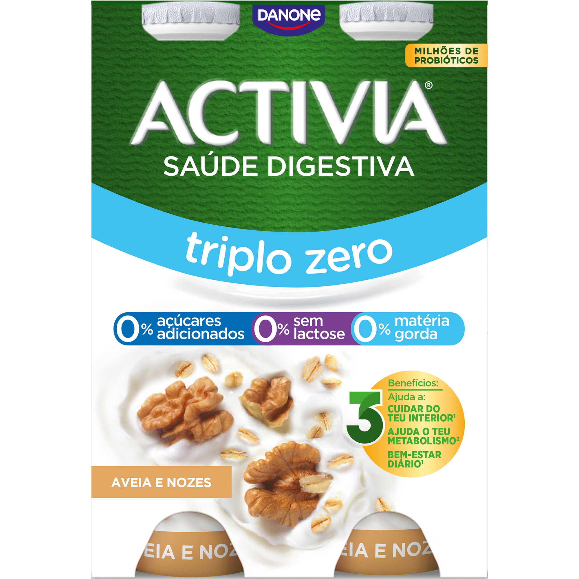 Iogurte Líquido Bifidus Triplo 0% Aveia e Noz sem Lactose
