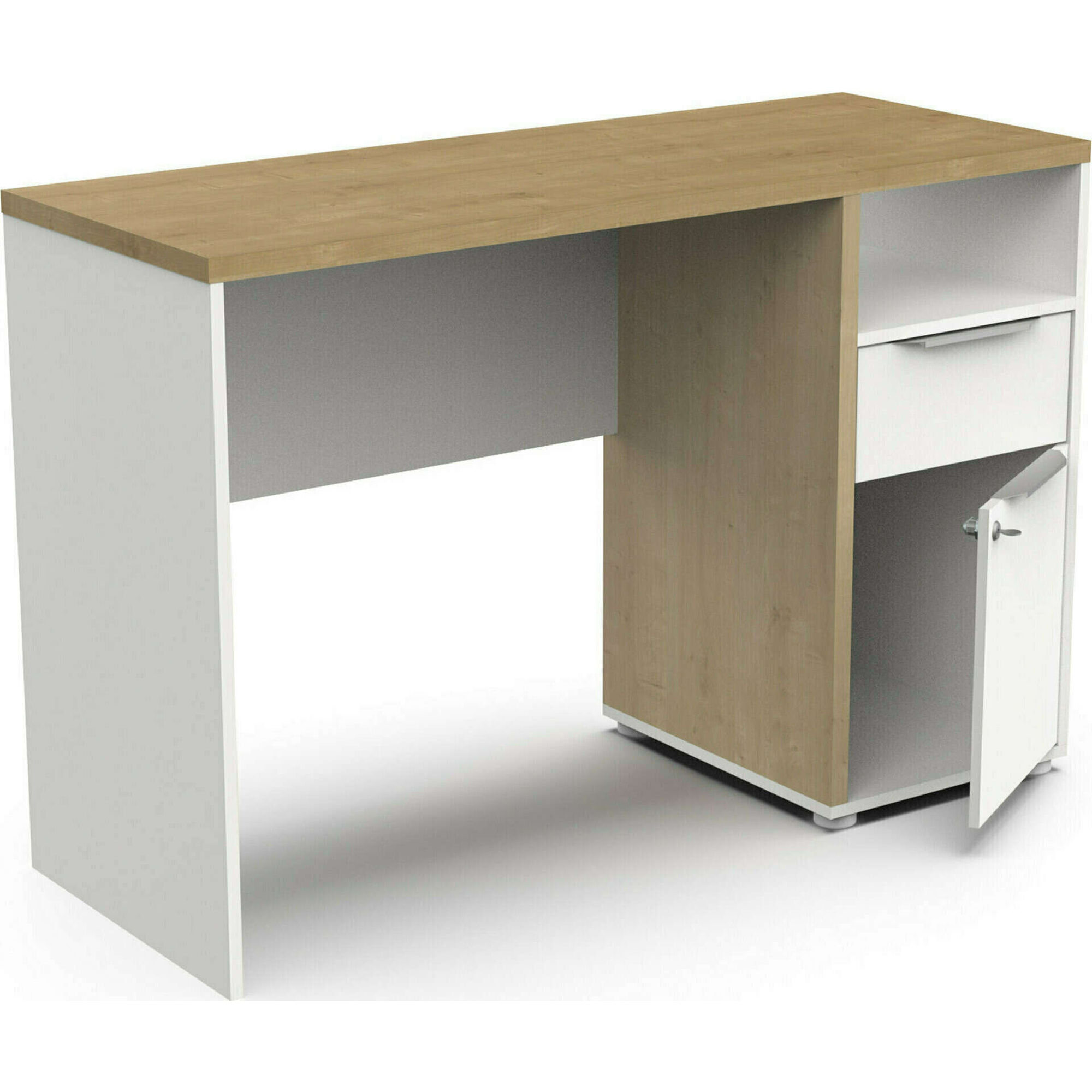 Secretária 116x45x77cm Branca e Carvalho Access Secretária 116x45x77cm Branca e Carvalho Access