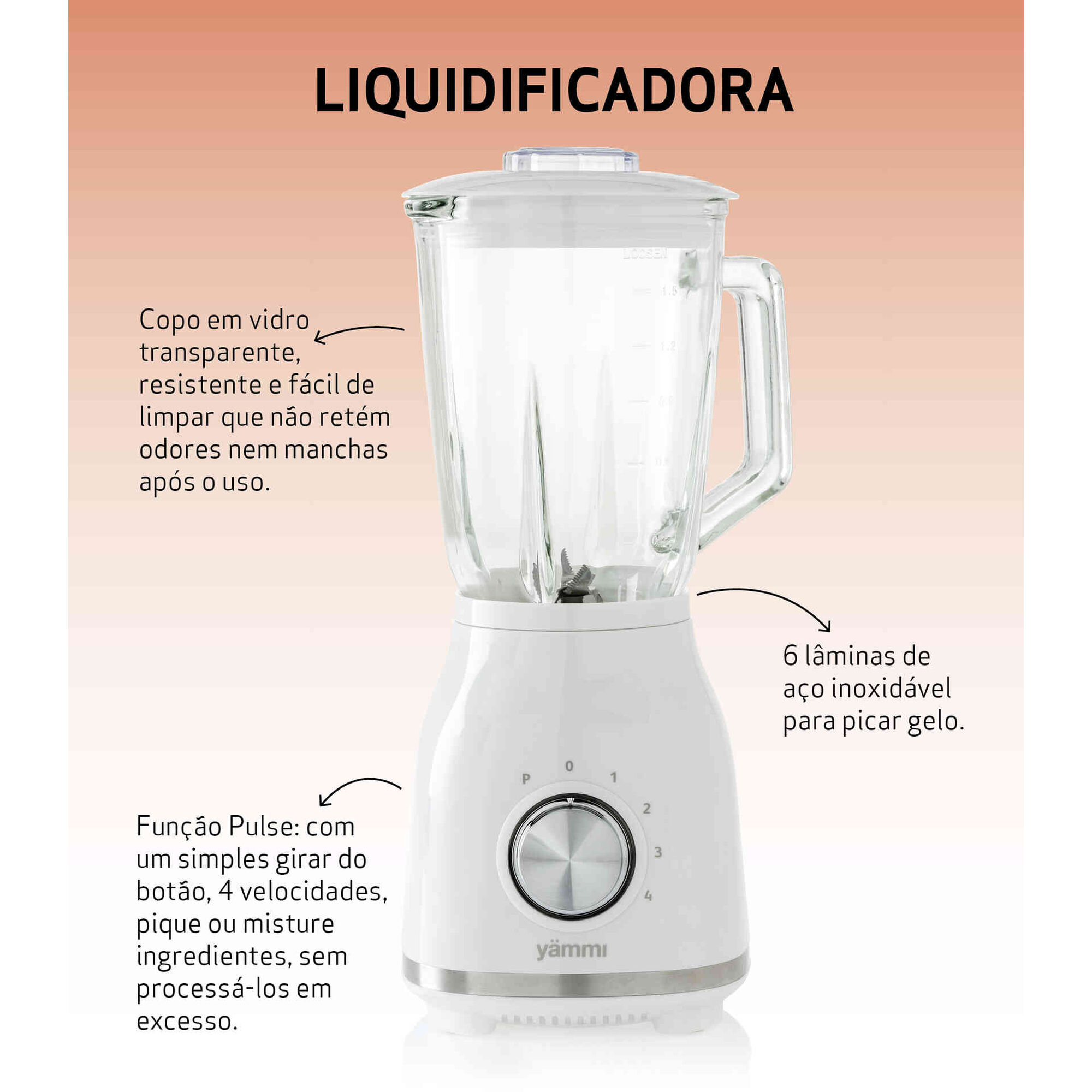 Liquidificador 1,5L Branca 1000W Liquidificador 1,5L Branca 1000W
