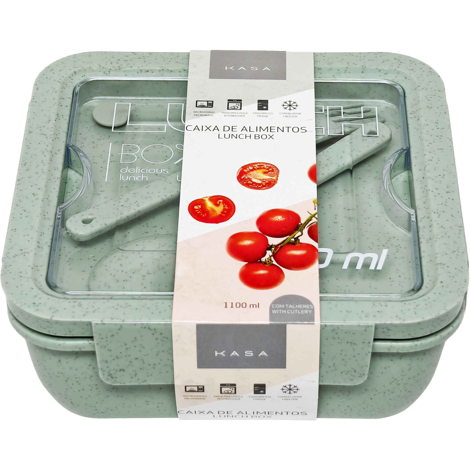 Caixa de Alimentos 850ml Verde Kasa