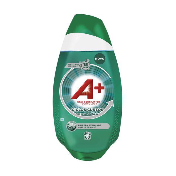 Detergente Máquina Roupa Líquido Ciclos Curtos Limpeza Avançada A+