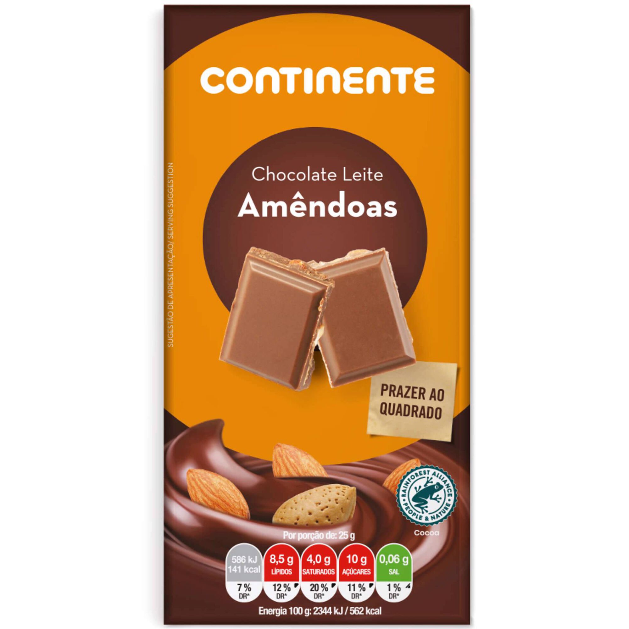 Tablete de Chocolate de Leite com Amêndoa