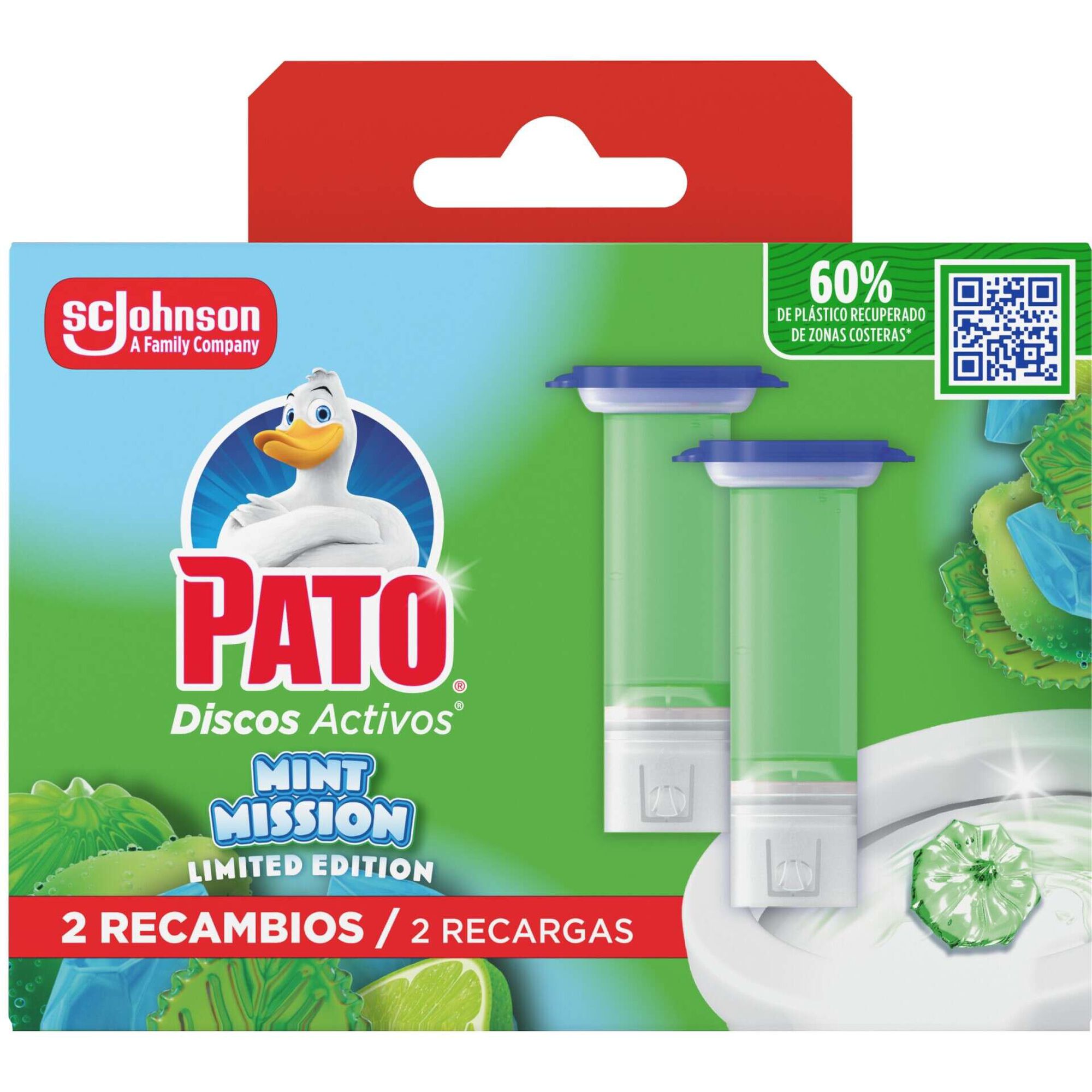 Discos Sanit&aacute;rios Ativos Recargas Mint Mission Pato