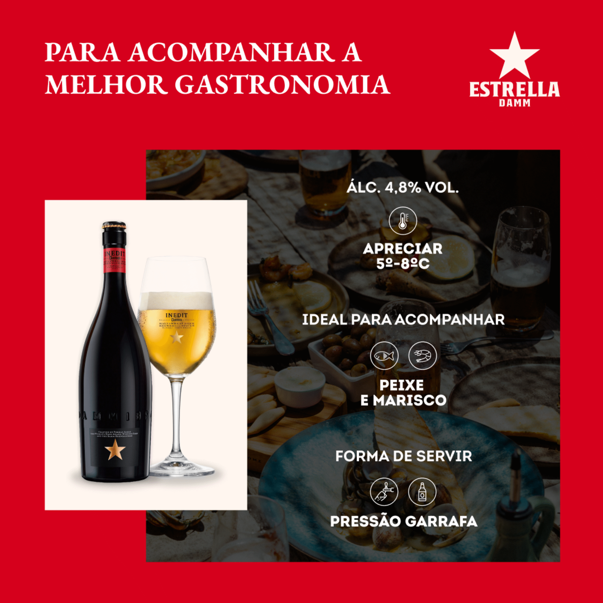 Cerveja com &Aacute;lcool Inedit Estrella Damm