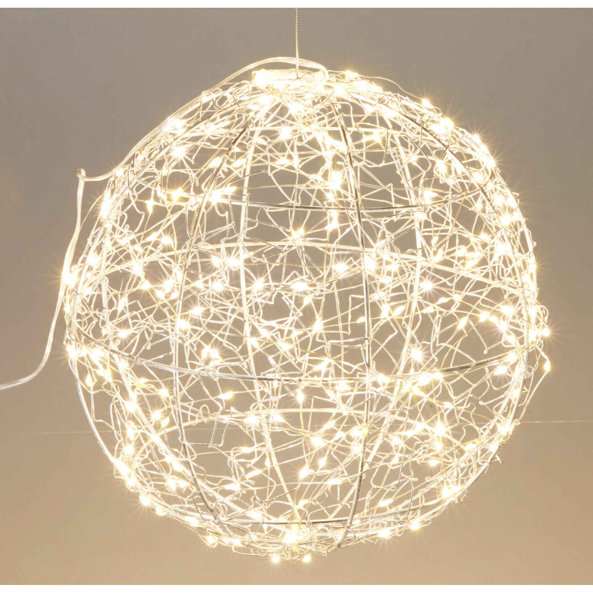 Bola Metal 200 Leds Branco Quente
