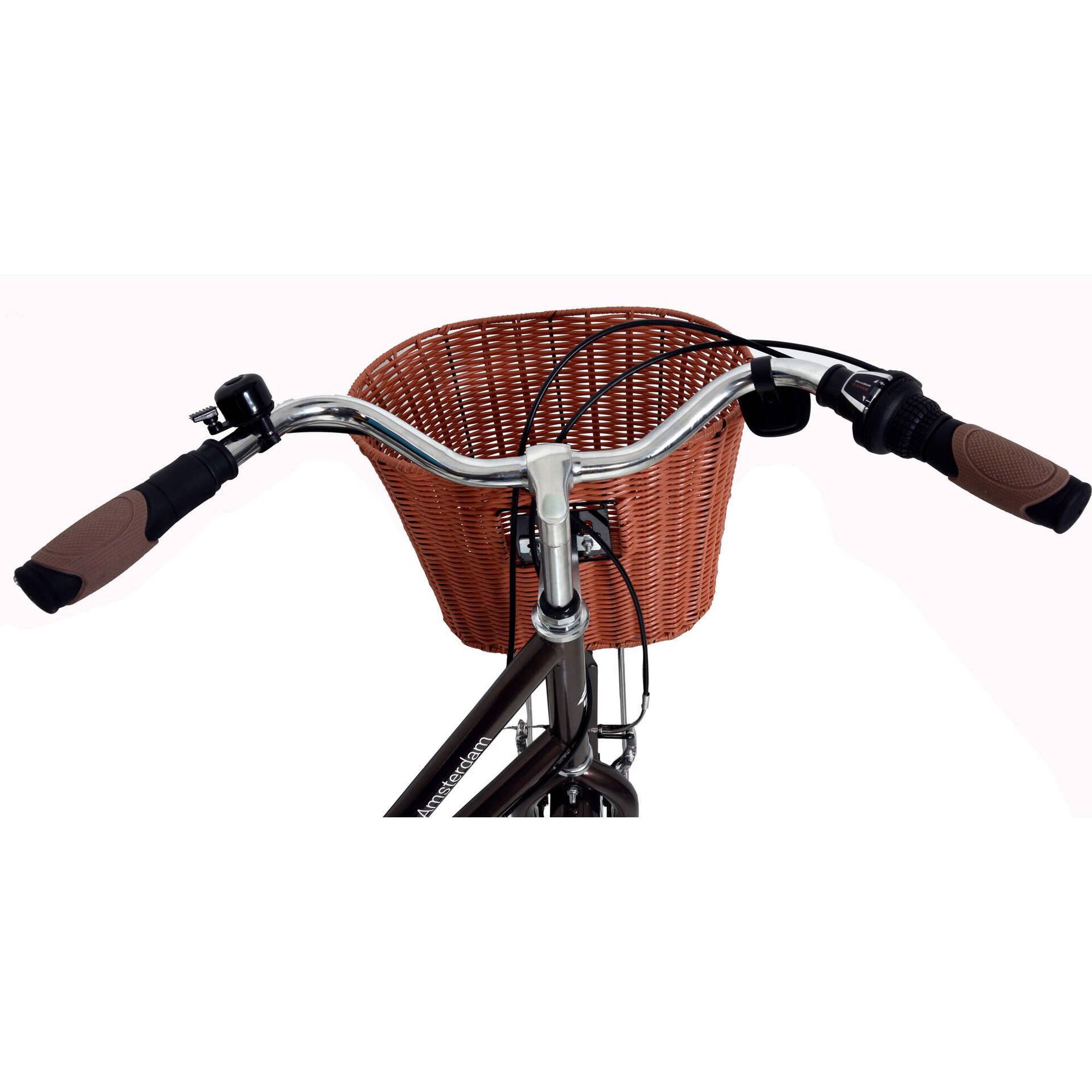 Bicicleta Adulto com Cesto Amsterdam Roda 28'' 6V Preta