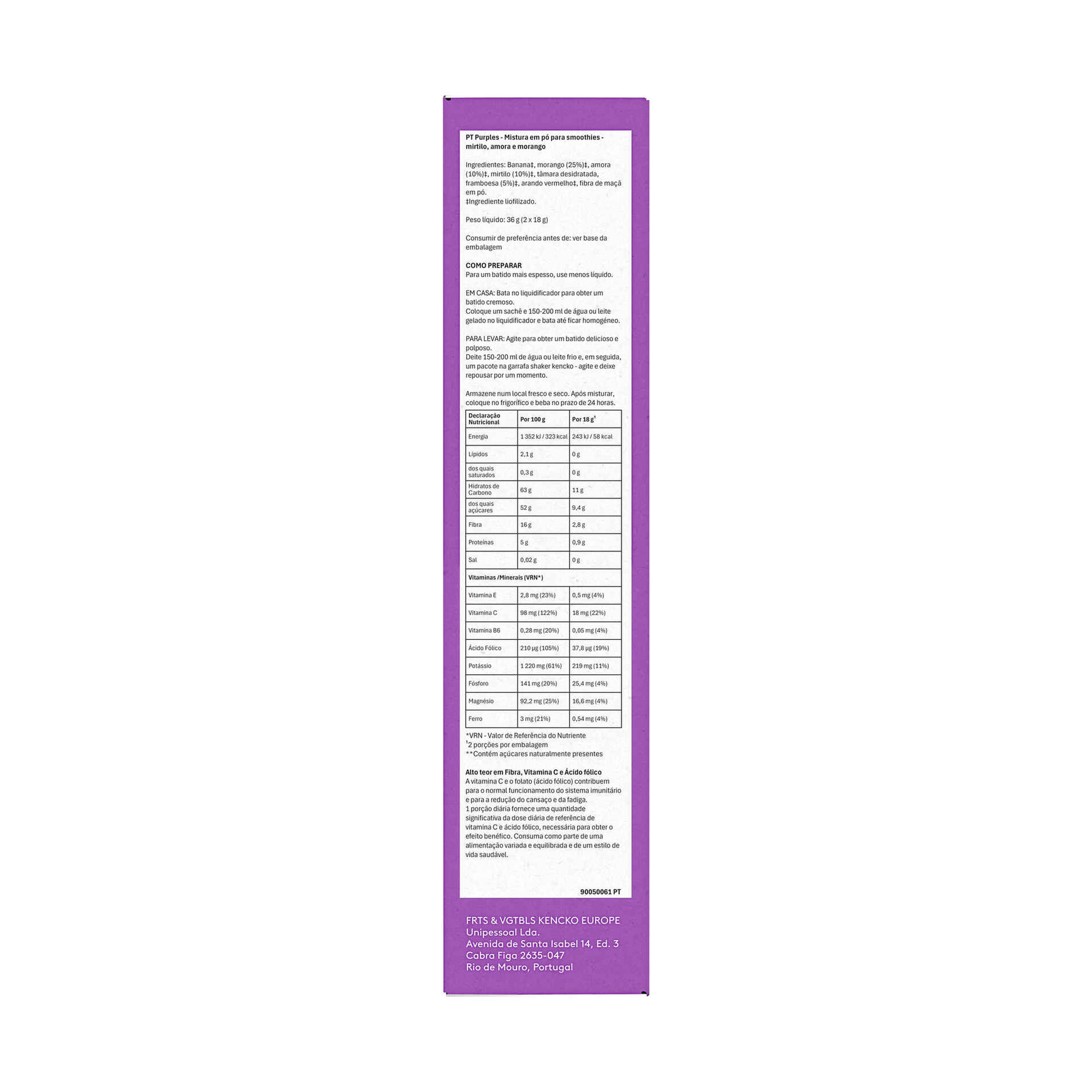 Batido em Saquetas Superfood Purples Kencko