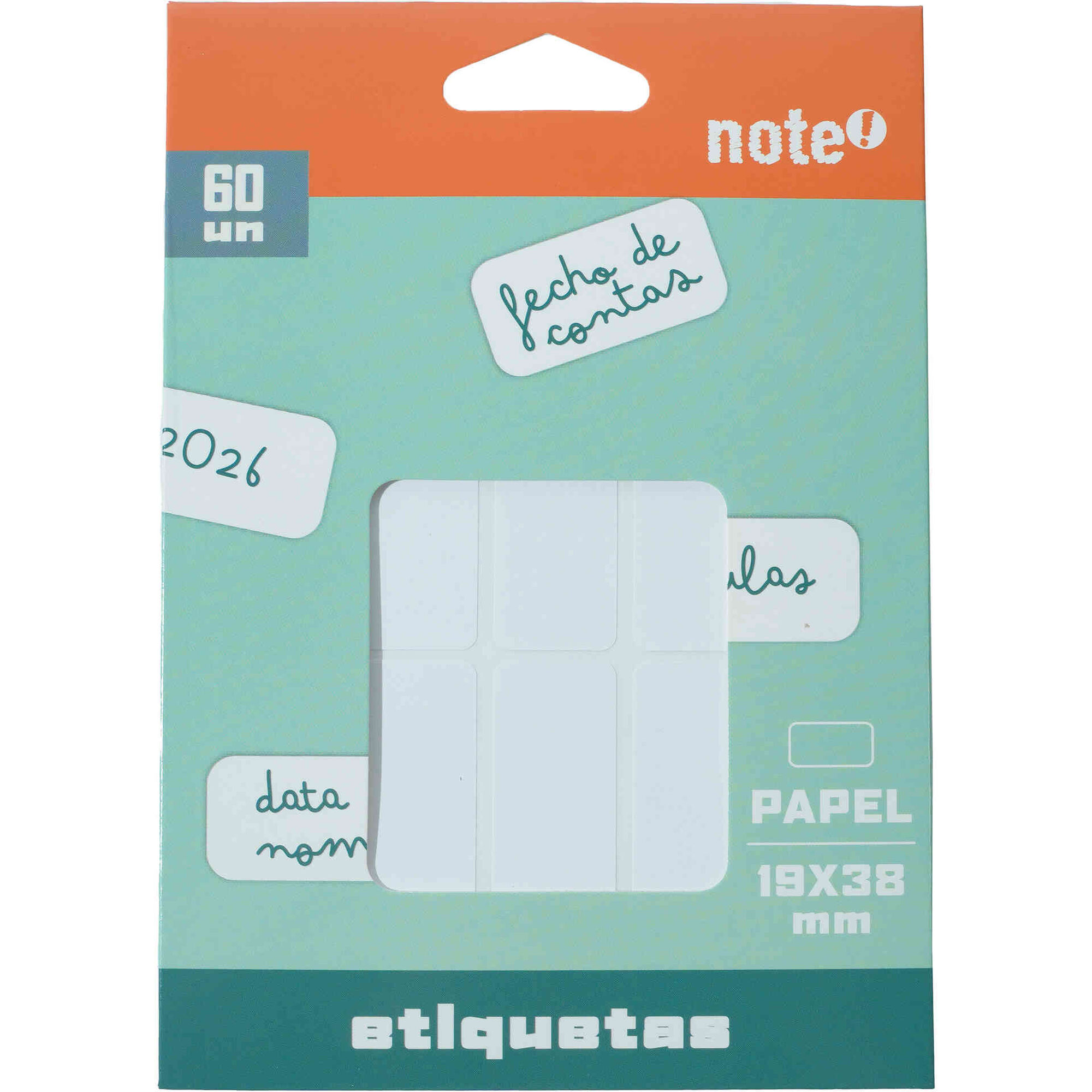 Conjunto 60 Etiquetas Adesivas 19x38mm Note!