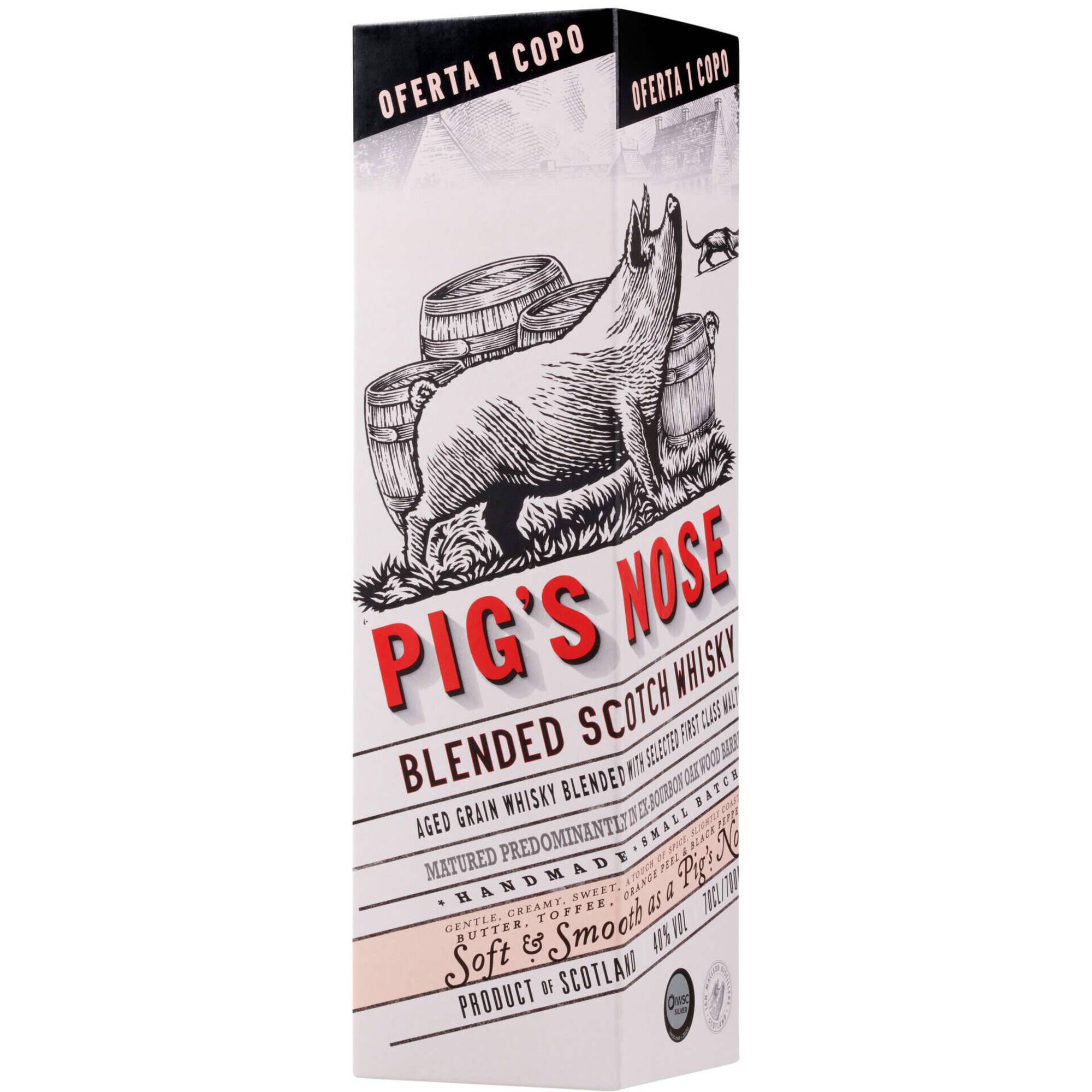 Whisky Scotch Pig's Nose com Copo