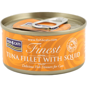 Comida H&uacute;mida para Gato Filete de Atum Com Lula Fish4Cats