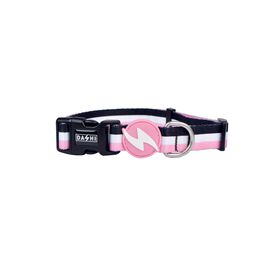 Coleira para C&atilde;o Stripes3 Rosa e Preto L Dashi