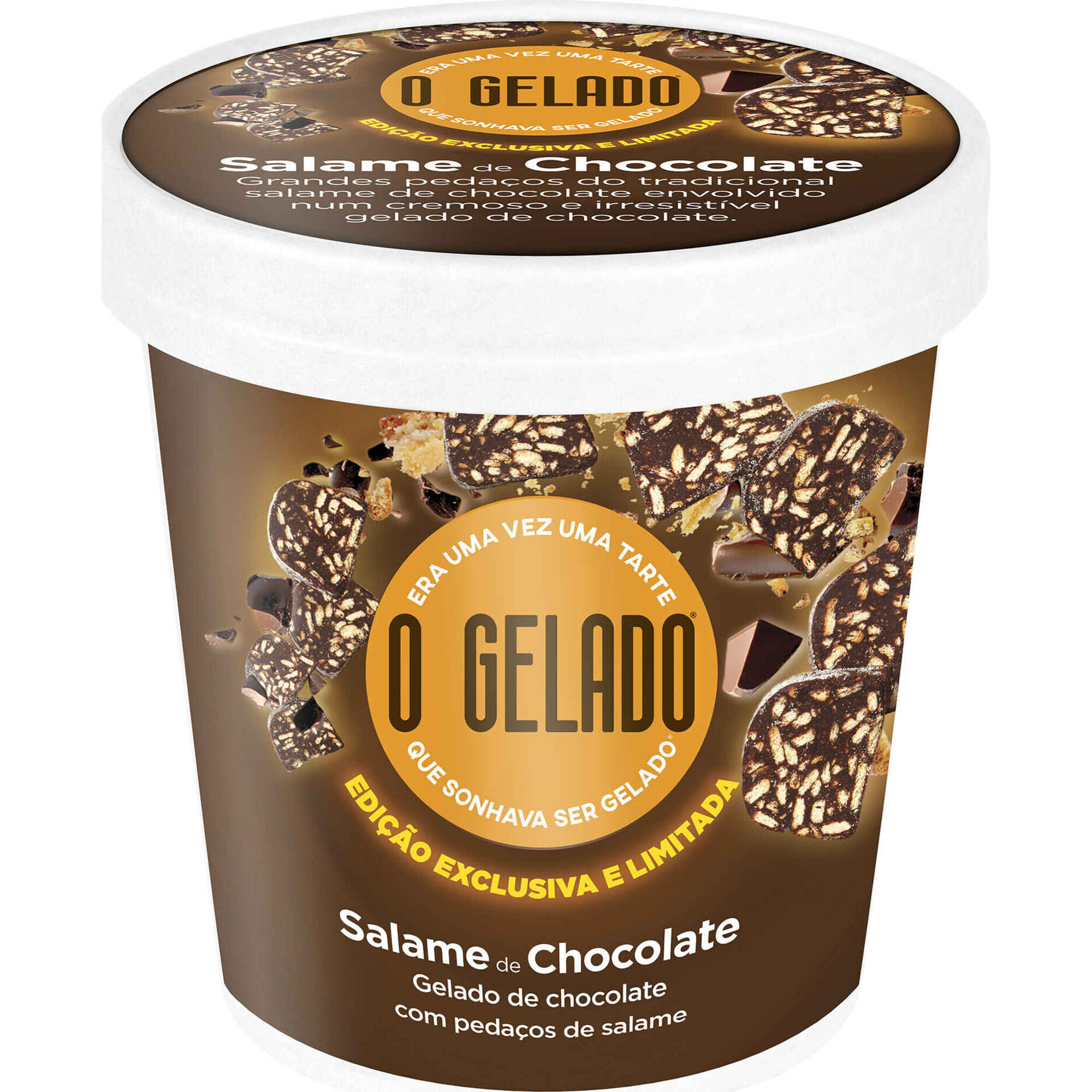 O Gelado de Chocolate com Peda&ccedil;os de Salame