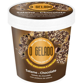 Gelado de Chocolate com Peda&ccedil;os de Salame O Gelado