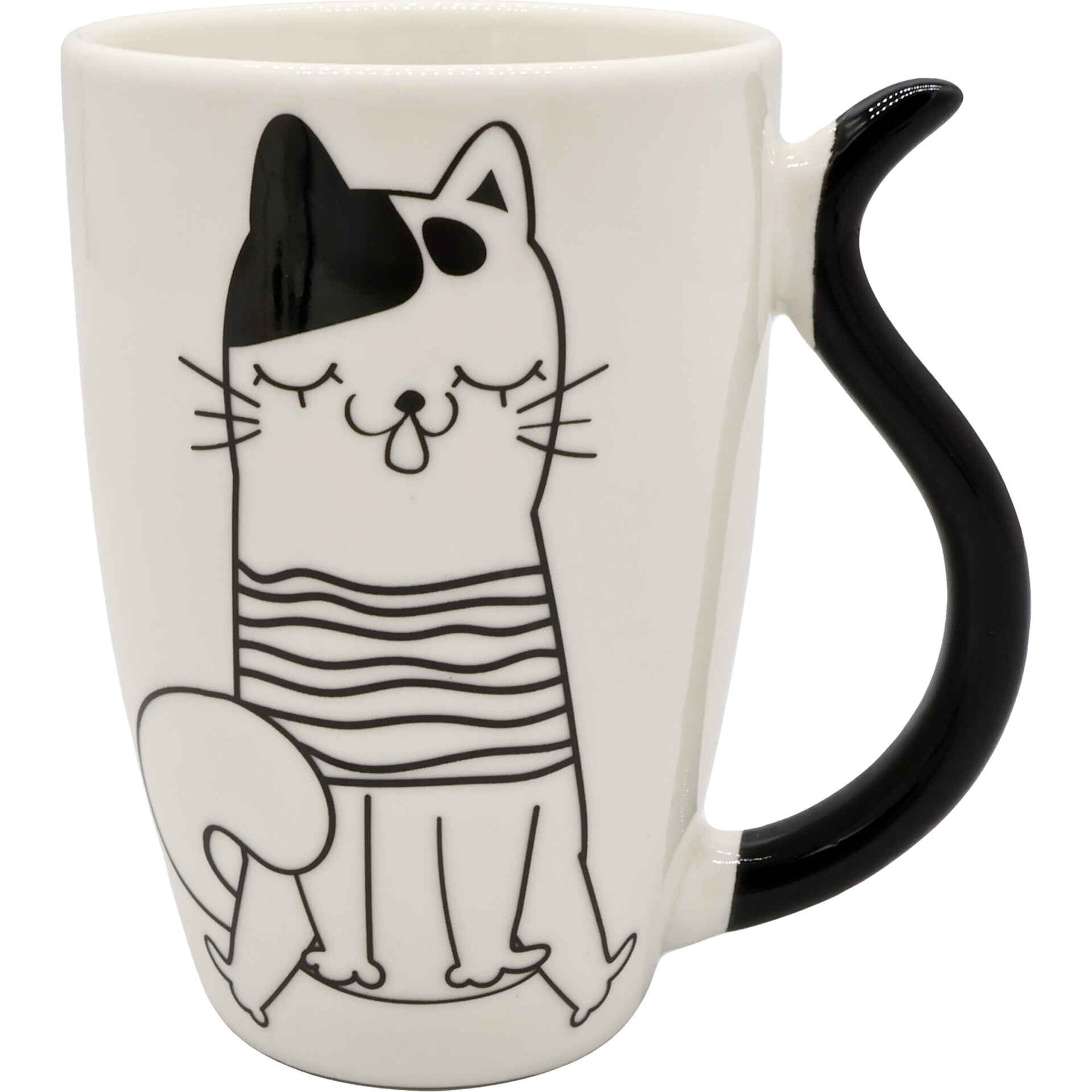 Caneca 380ml Gato Cauda Mancha Kasa