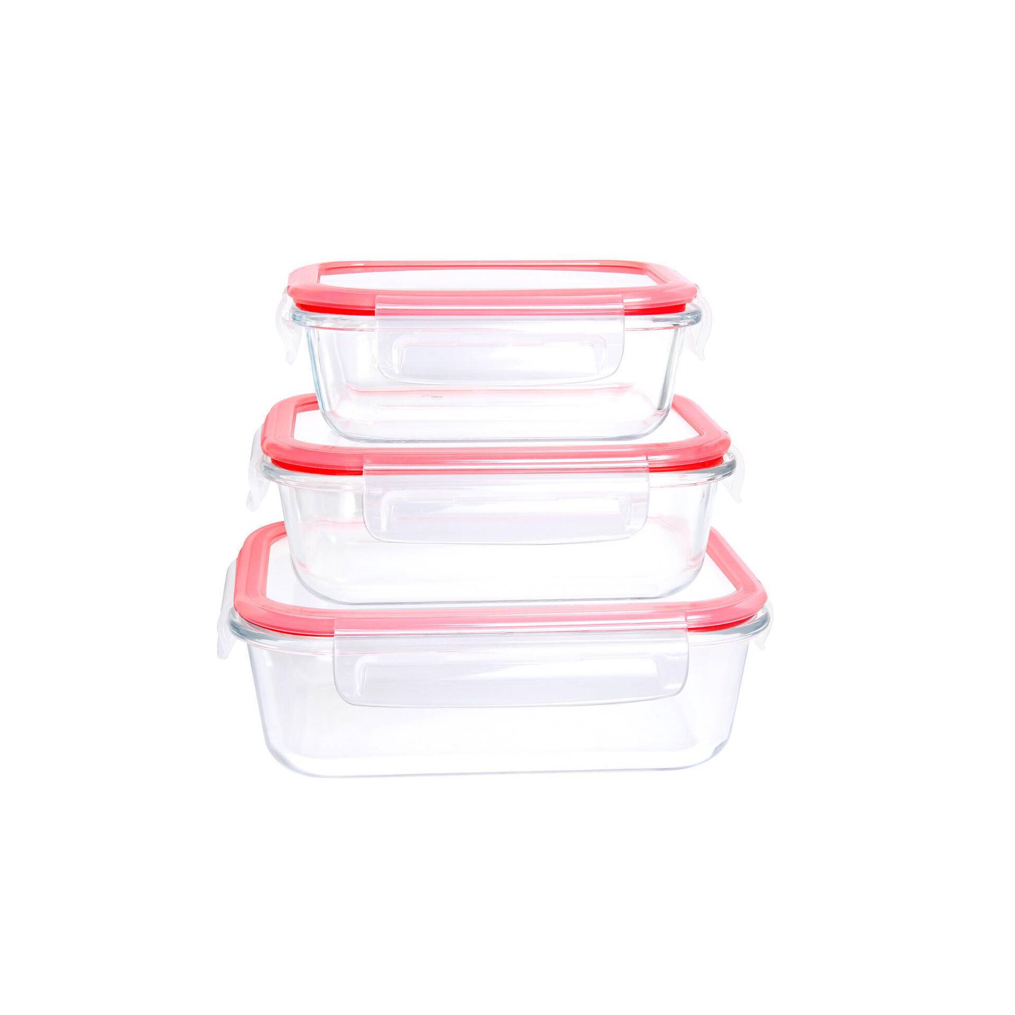 Conjunto 3 Caixas Herm&eacute;ticas Vidro Safe