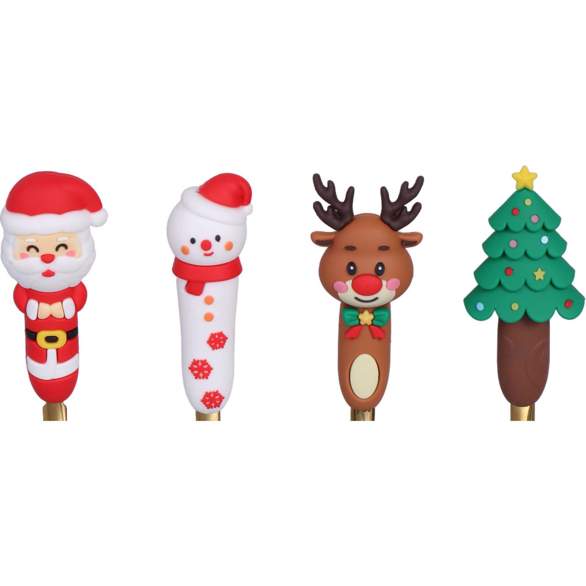 Conjunto 4 Garfos e Colheres Bonecos Natal