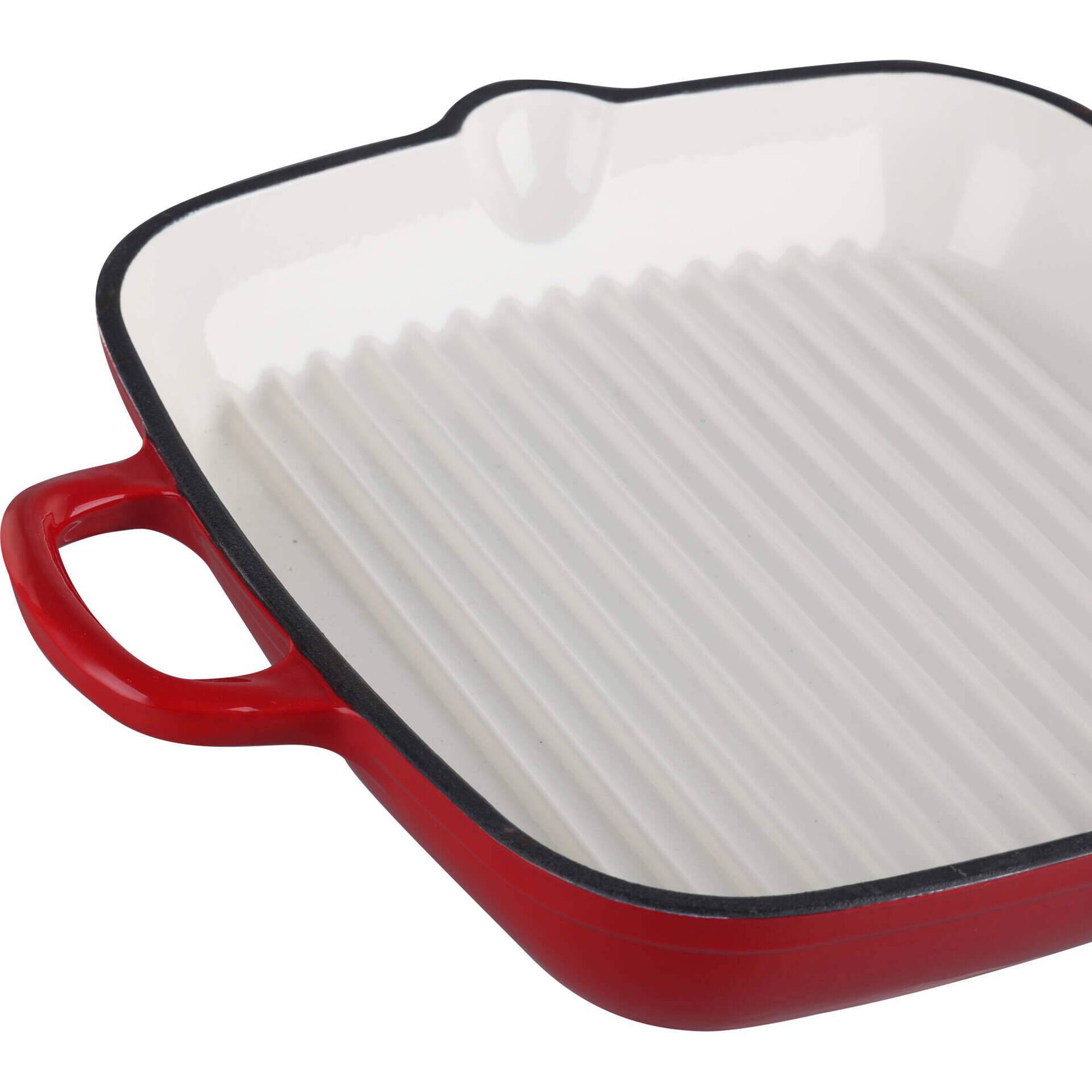 Grelhador Ferro Fundido 28x28cm Vermelho Kasa