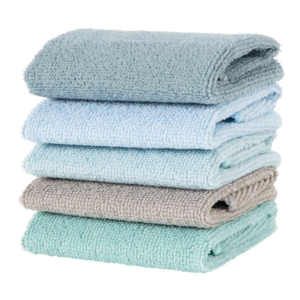Conjunto 5 Panos Limpeza 30x30cm Microfibra Kasa