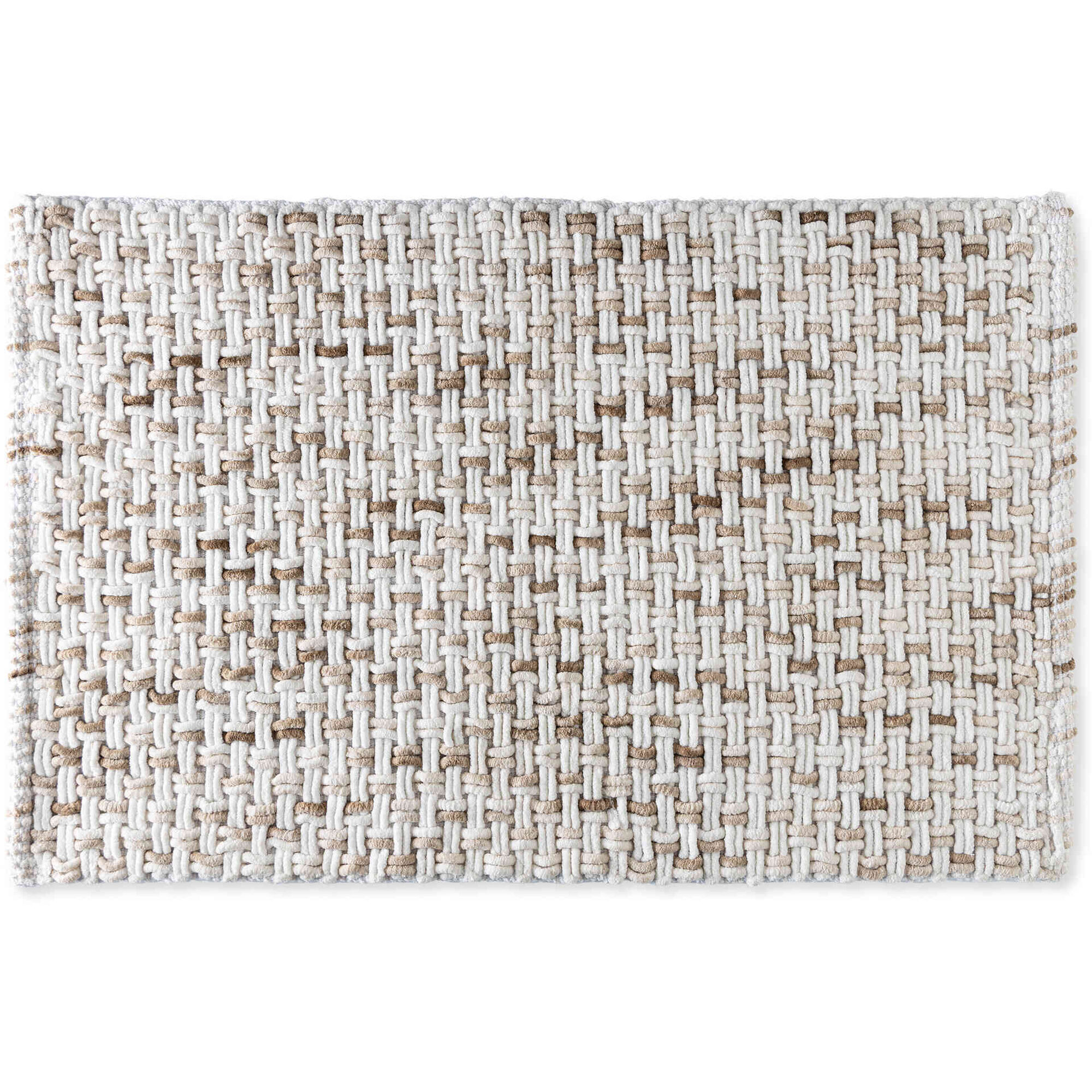 Tapete Tran&ccedil;as Chenille 80x50 Bege Kasa
