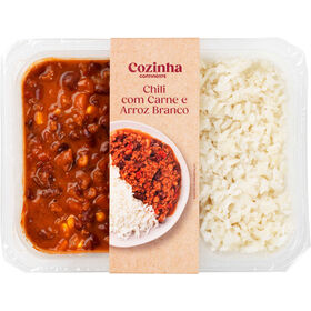 Chili com Carne e Arroz Branco