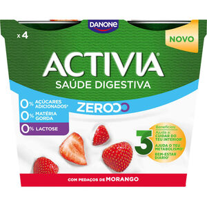 Iogurte Bifidus Pedaços Magro Morango sem Lactose Activia Danone