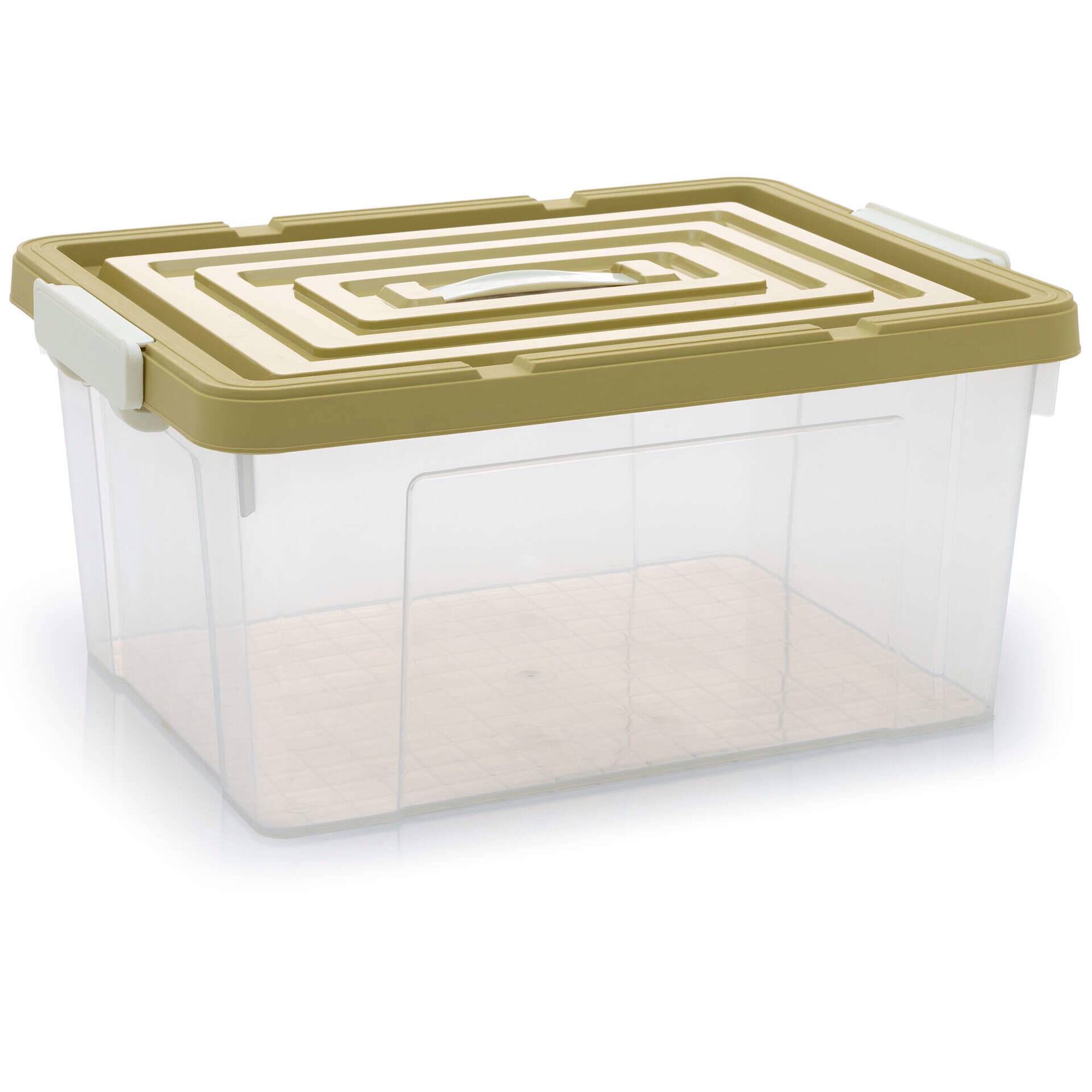 Caixa Arruma&ccedil;&atilde;o 49x38x32cm com Tampa Amarela Kasa