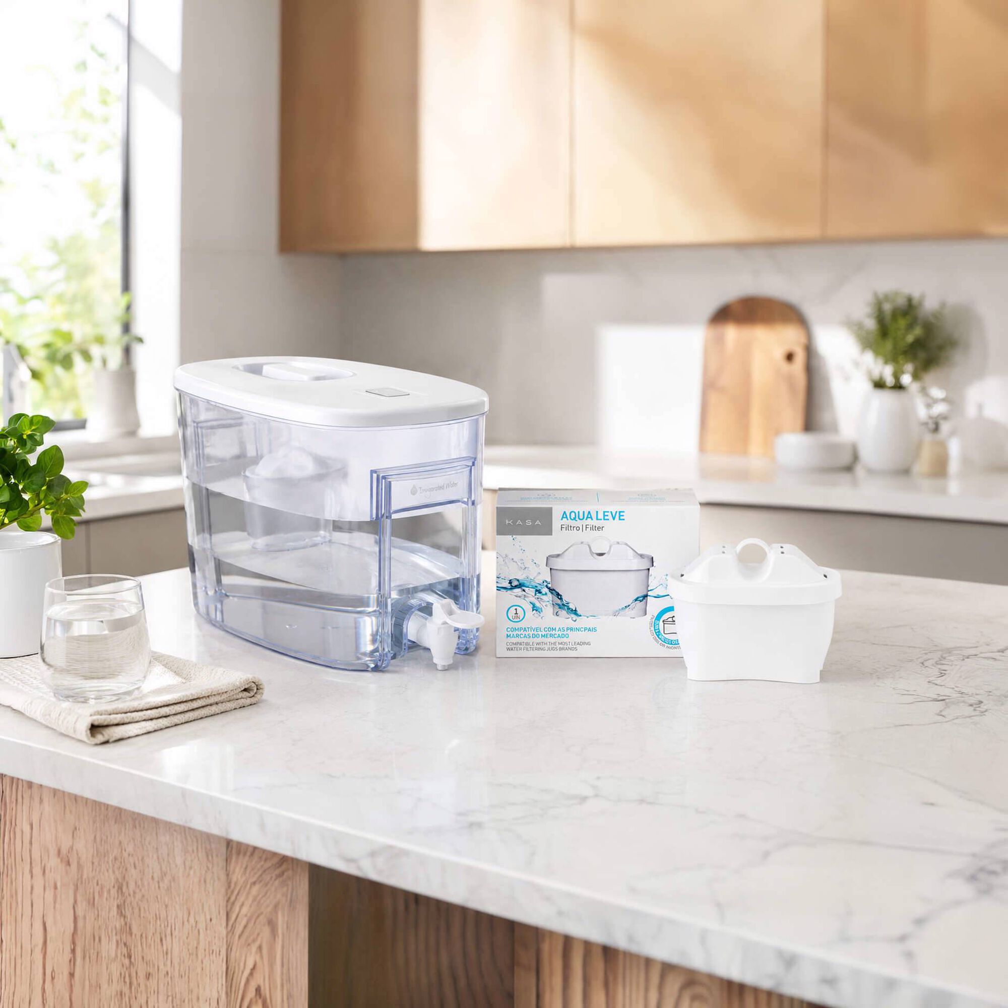 Contentor de Filtrar &Aacute;gua Aqua Leve com Oferta de Filtro Kasa