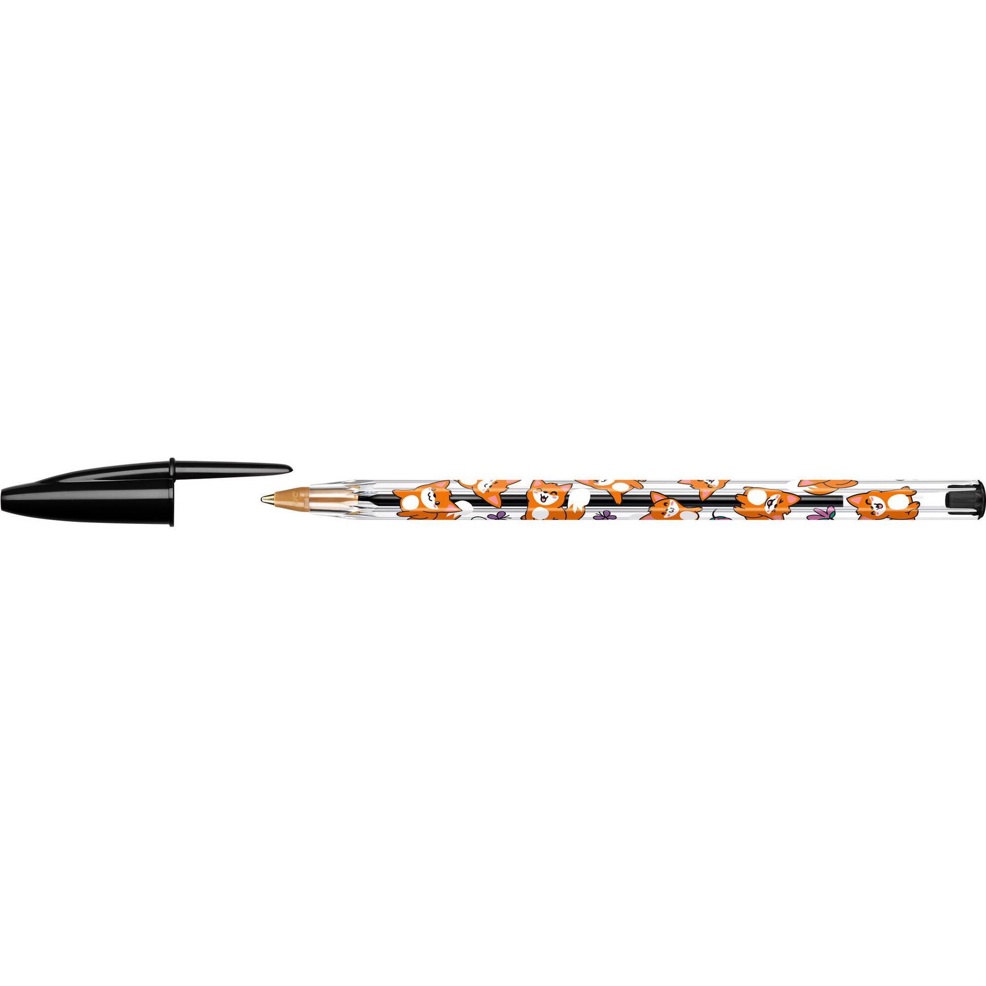 Esferogr&aacute;fica Cristal Decor Kawaii de Tinta Preta Bic