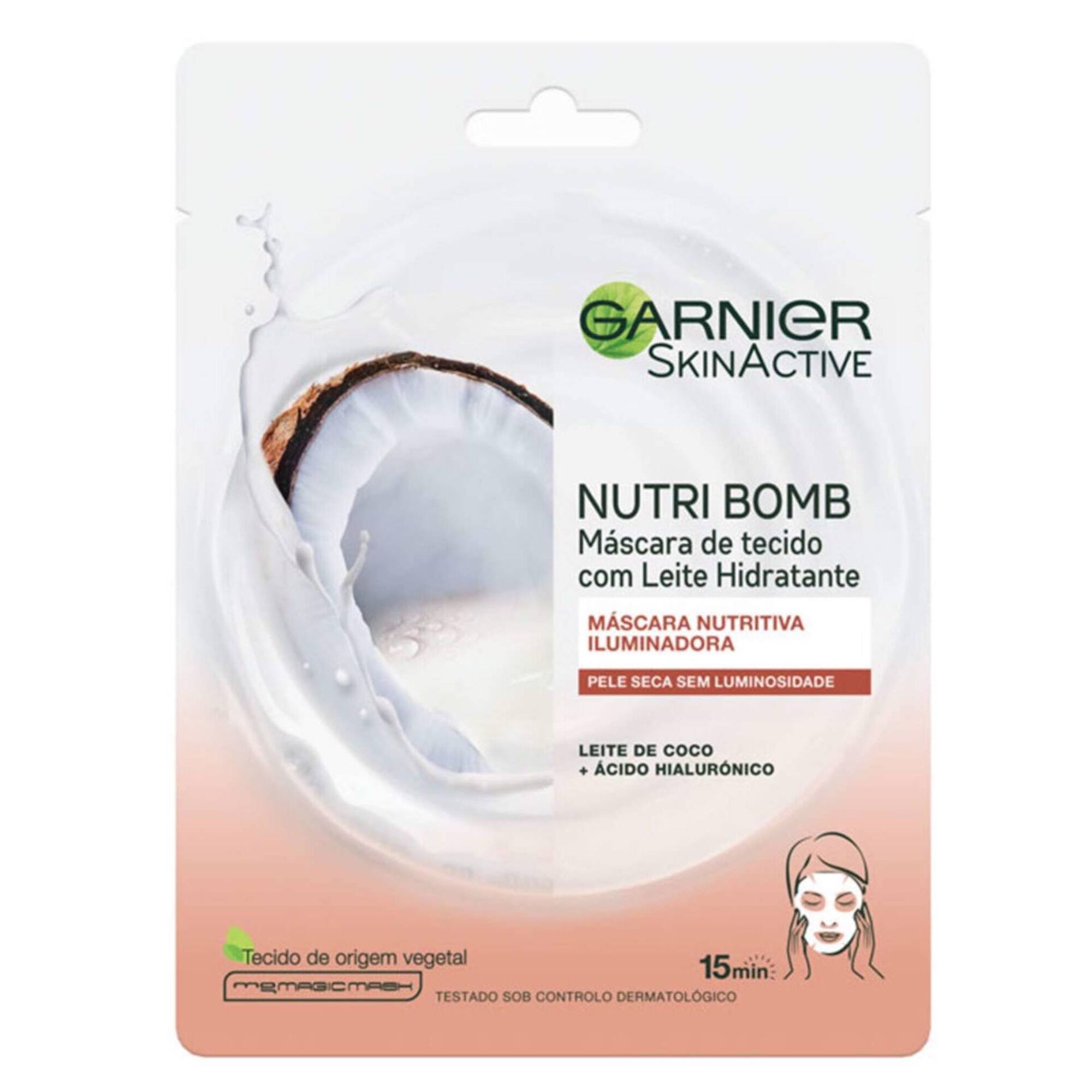 Máscara Facial de Tecido Skin Active Nutritiva e Iluminadora