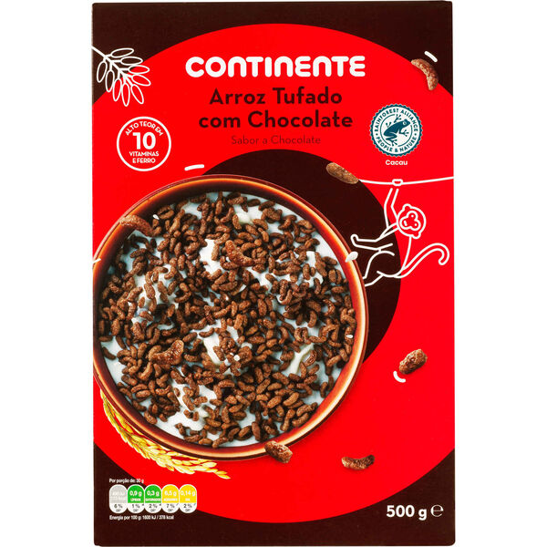 Cereais Arroz Tufado de Chocolate Continente