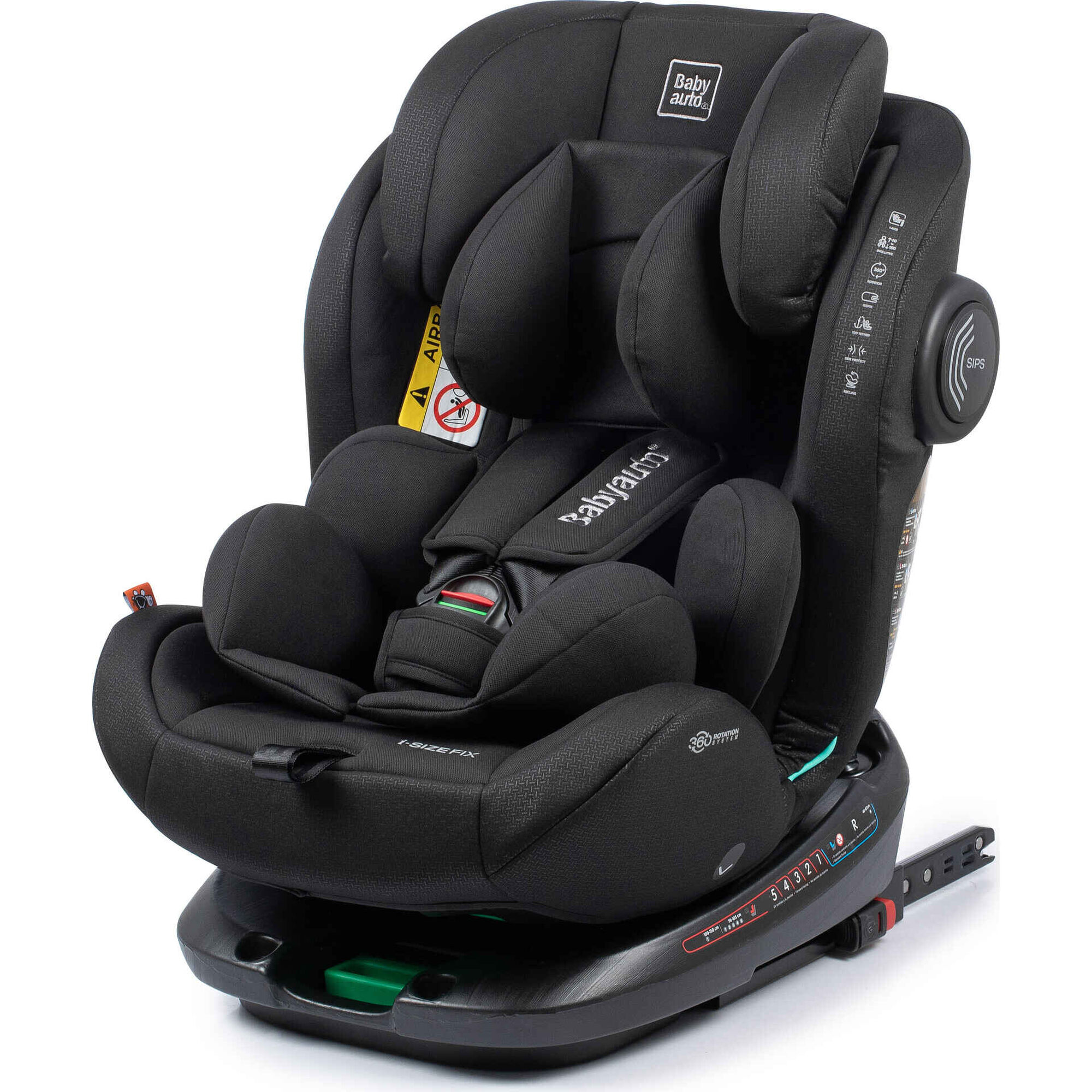 Cadeira Auto I-Size 40-150cm Isofix Rotativa Torna Fix Preto