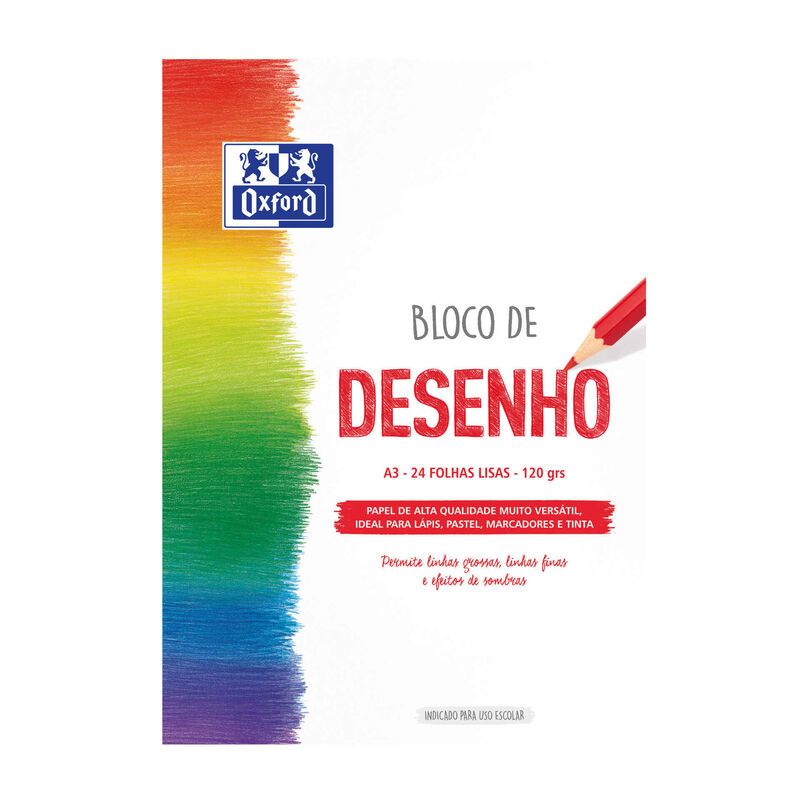 Bloco de Desenho Escolar A3 Oxford