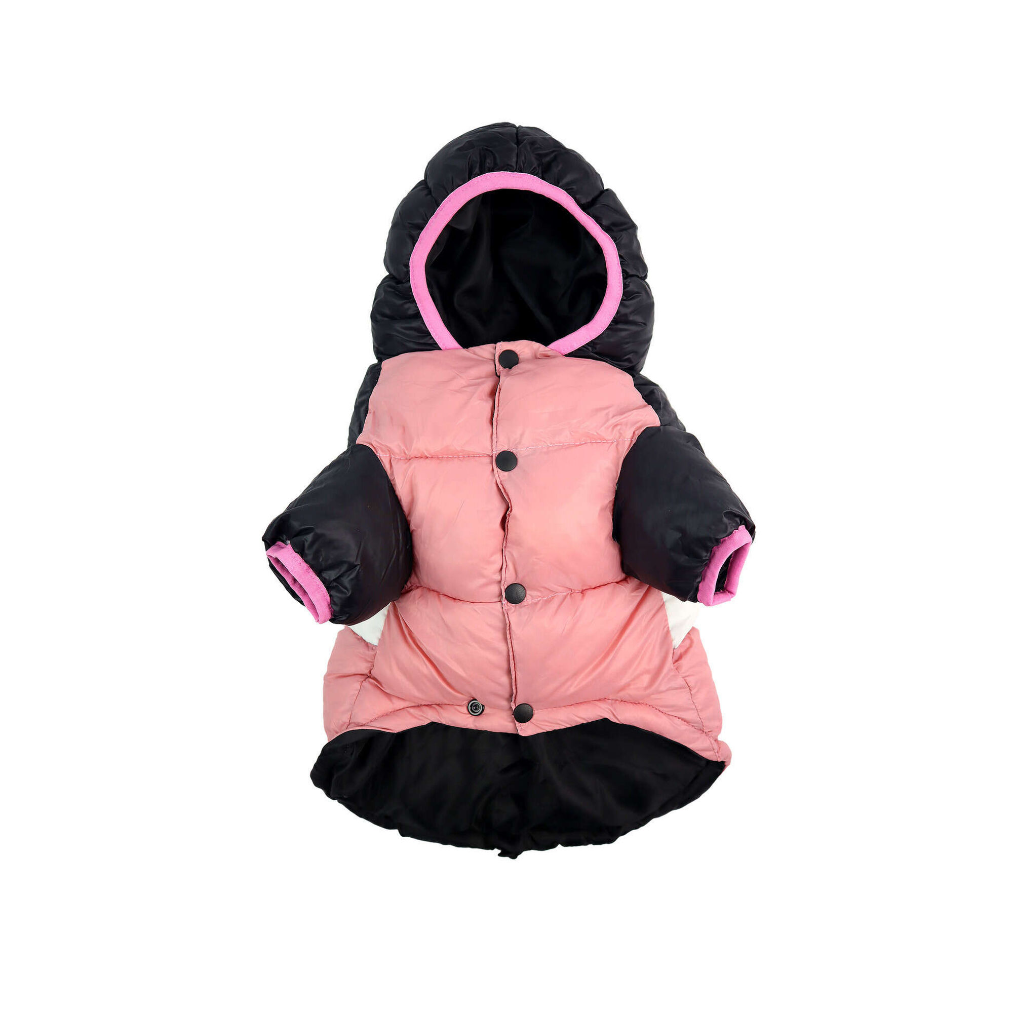 Anorak para C&atilde;o Stripes Rosa e Preto S Dashi